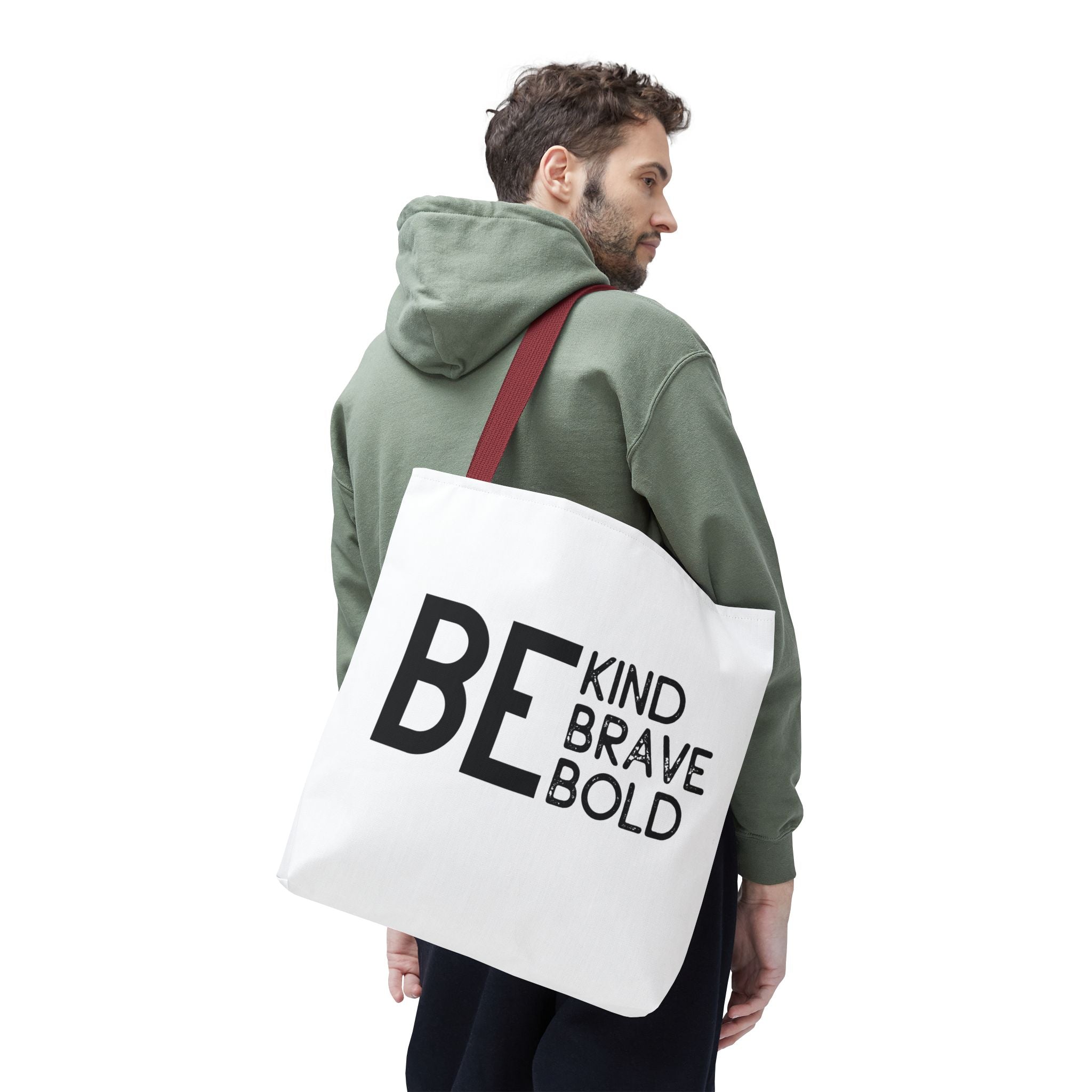 Inspirational Tote Bag - Be Kind Brave Bold - Eco-Friendly Carryall