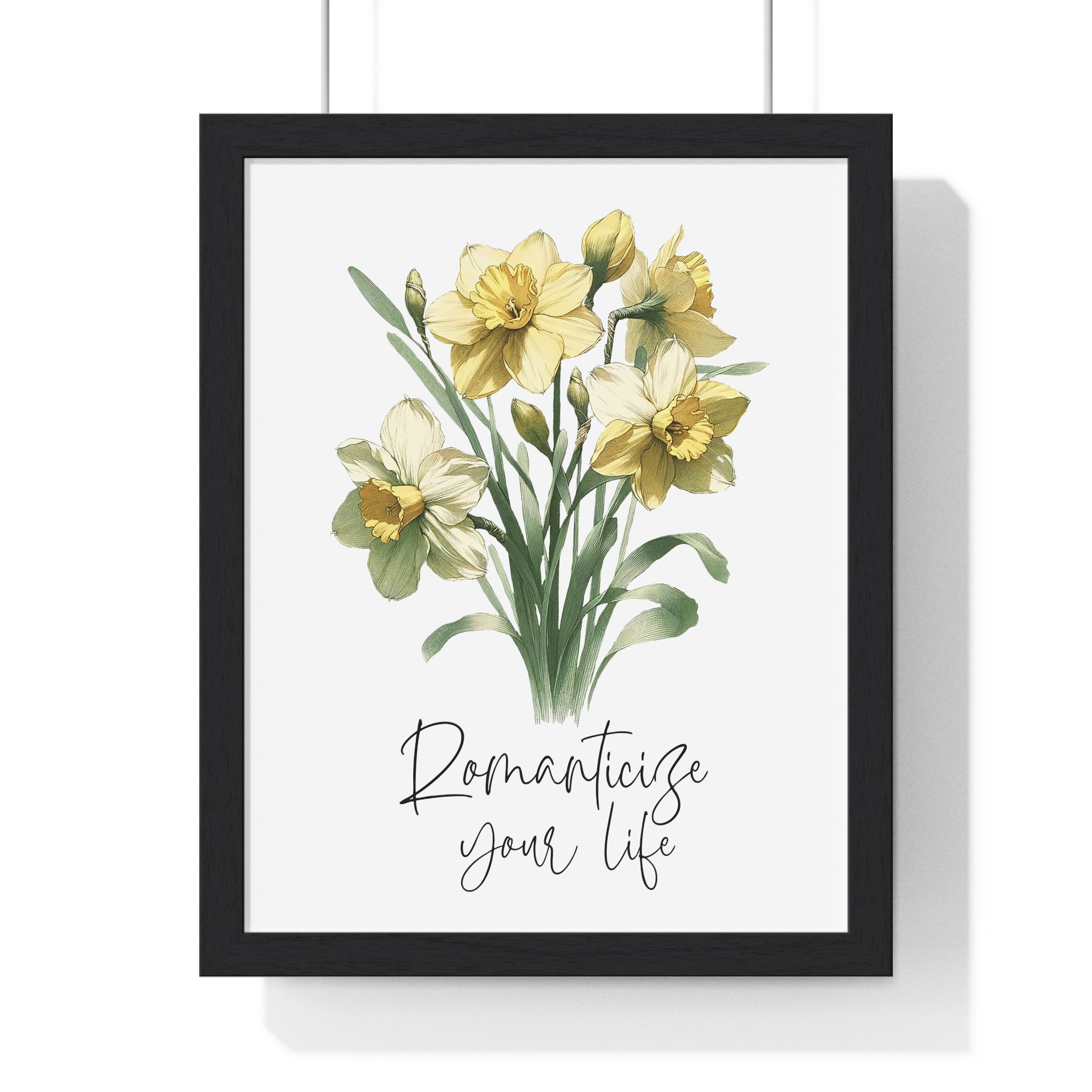 March Daffodil Birth Flower Wooden Framed Wall Art – "Romanticize Your Life"