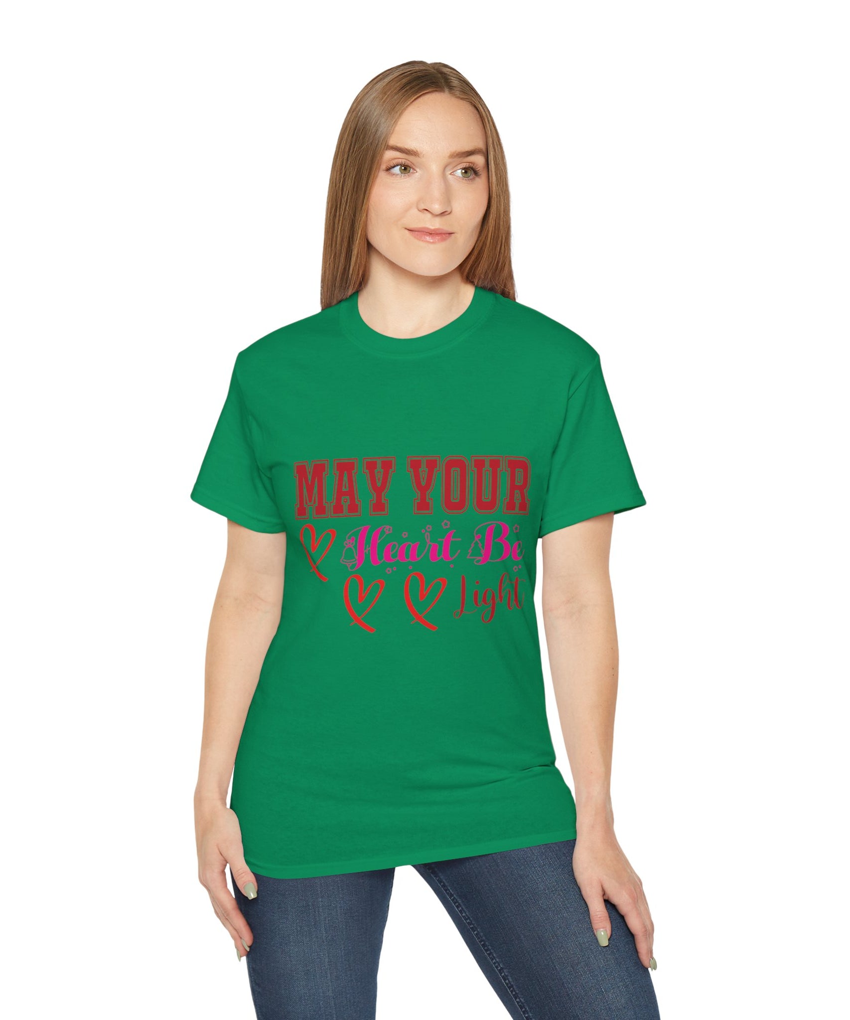 May Your Heart Be Light Christmas T-Shirt | Gallory Hive