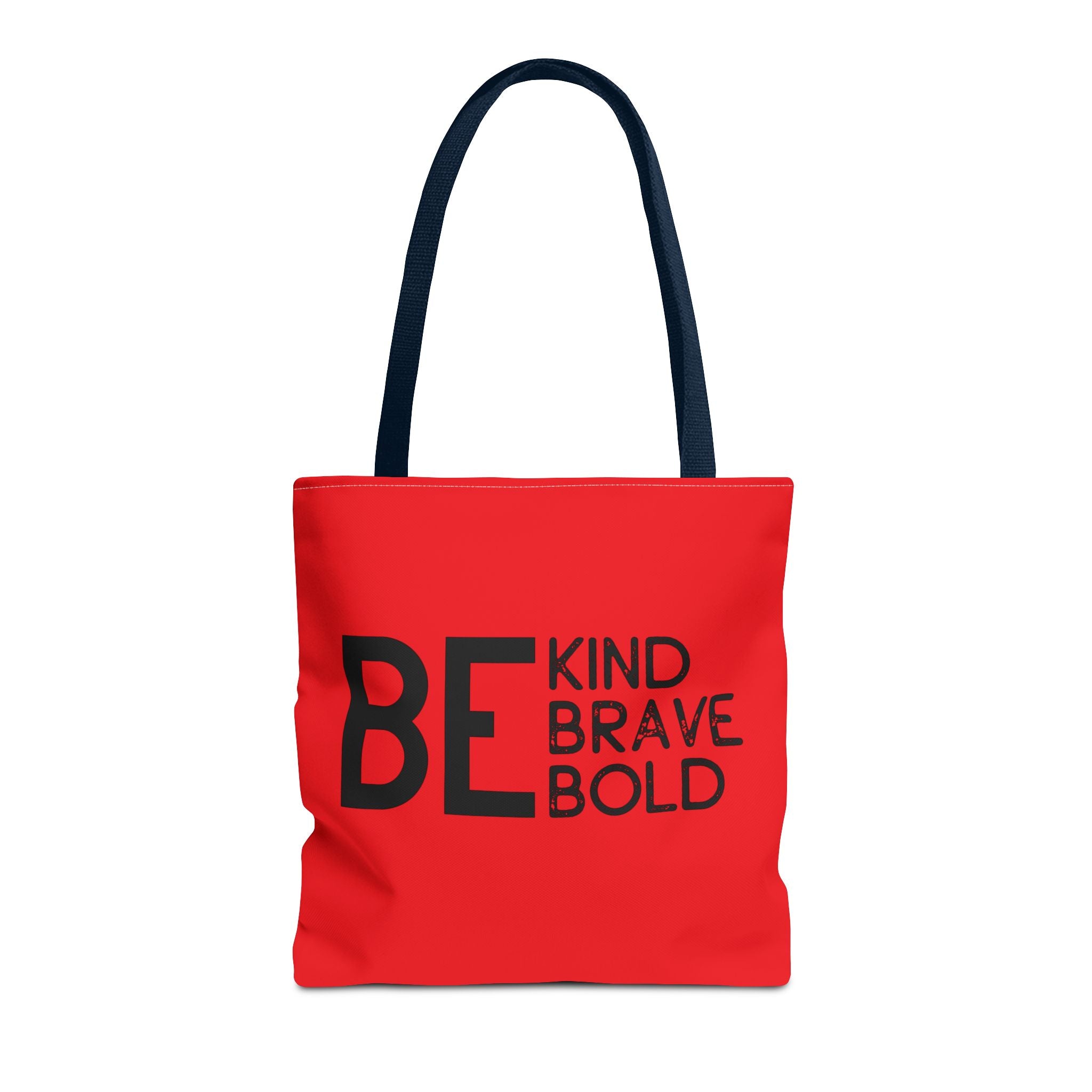 Inspirational Tote Bag - Be Kind Brave Bold - Eco-Friendly Carryall - Red
