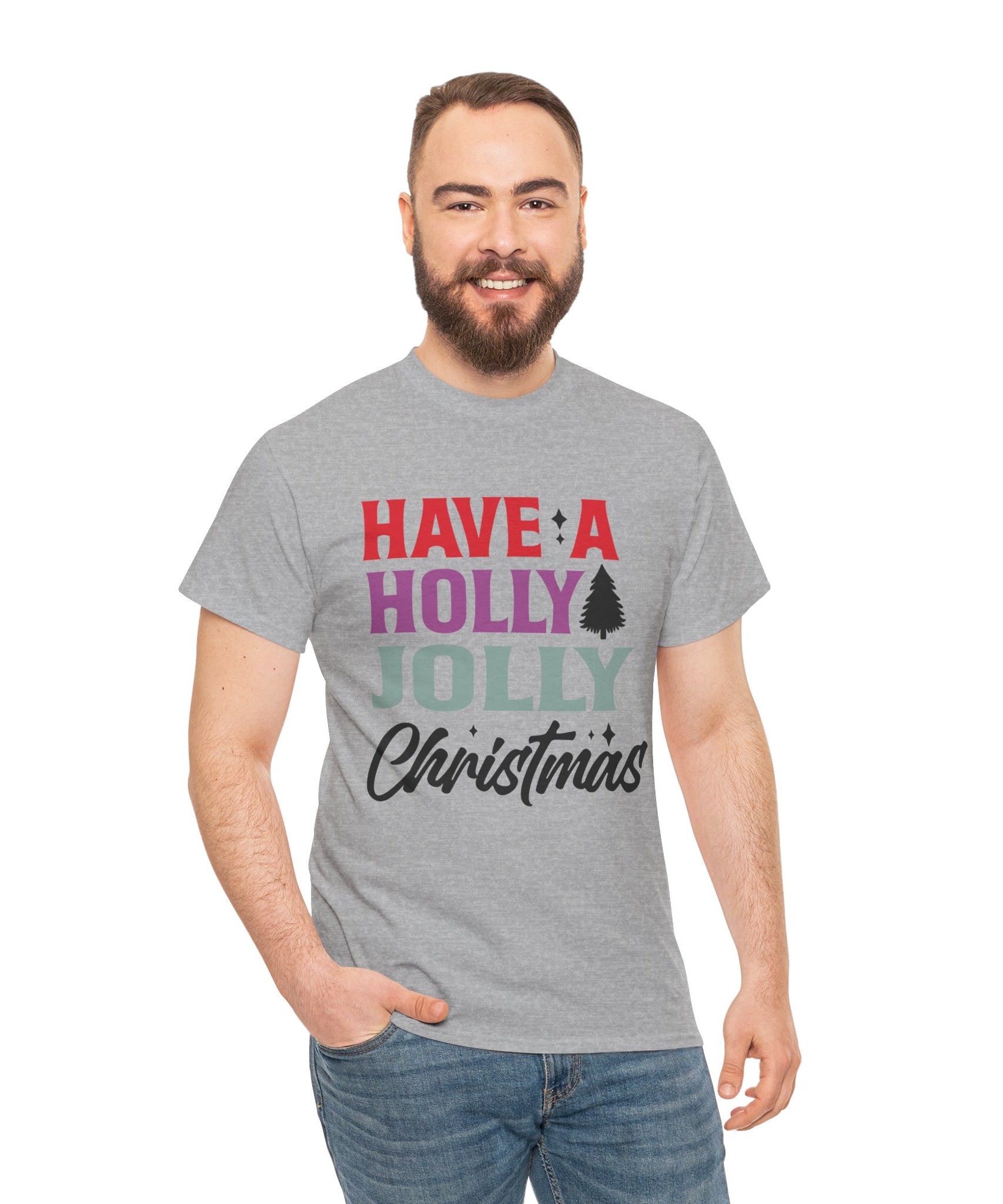 Festive Holly Jolly Christmas Graphic Tee | Gallory Hive