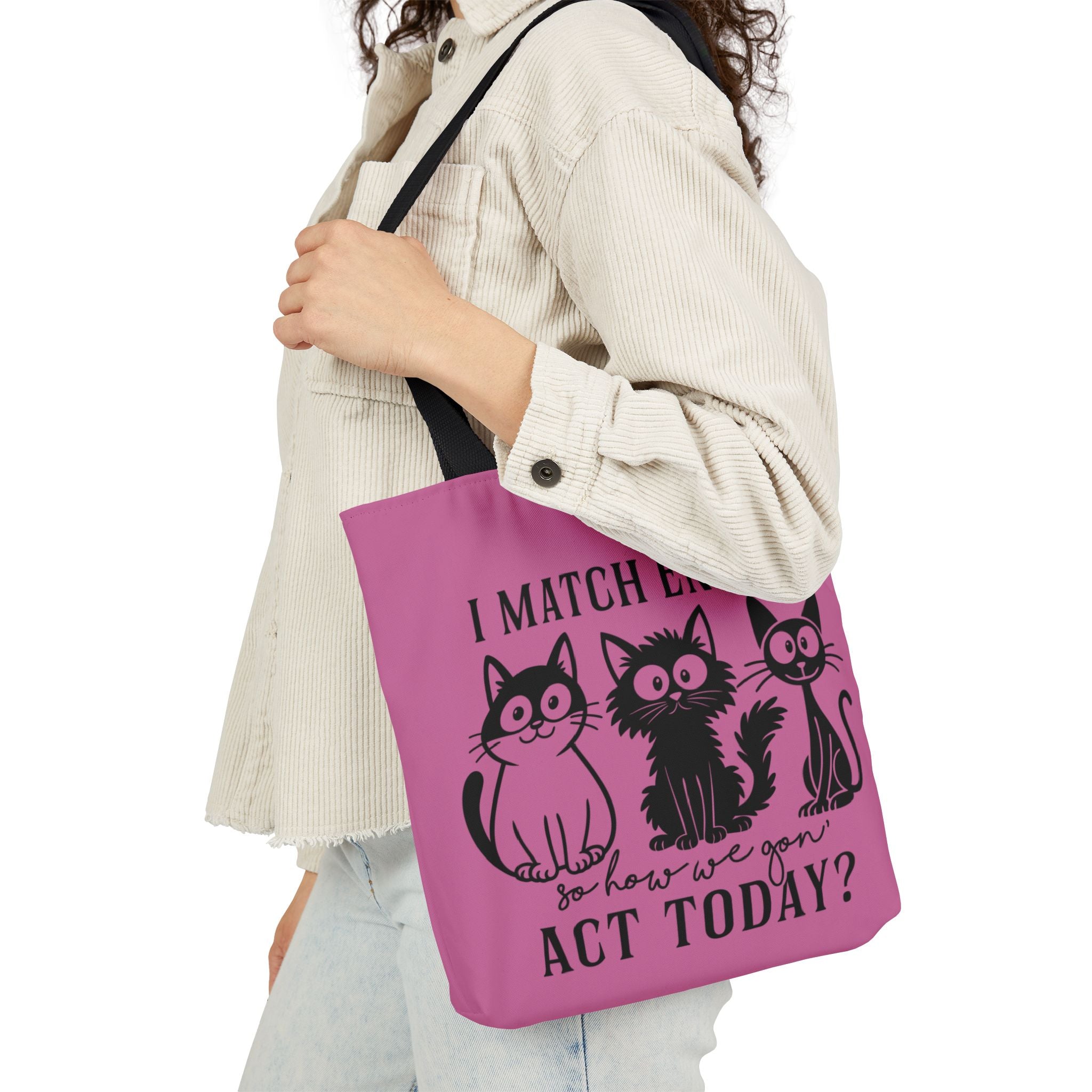 Reusable Light Pink Tote – Cat Design | Gallory Hive