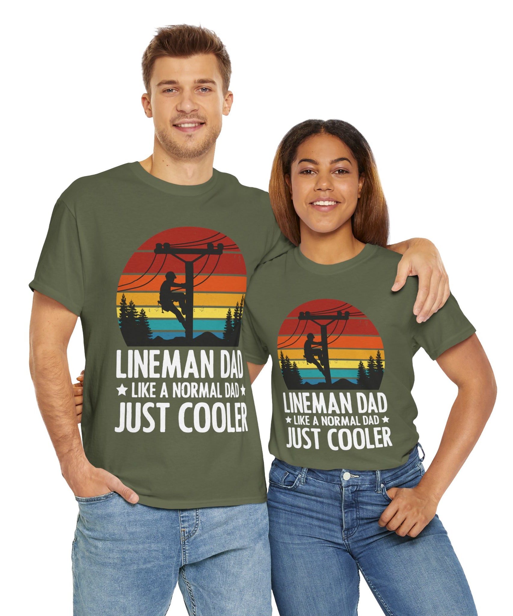 Lineman Tee – Bold Sunset & Power Lines