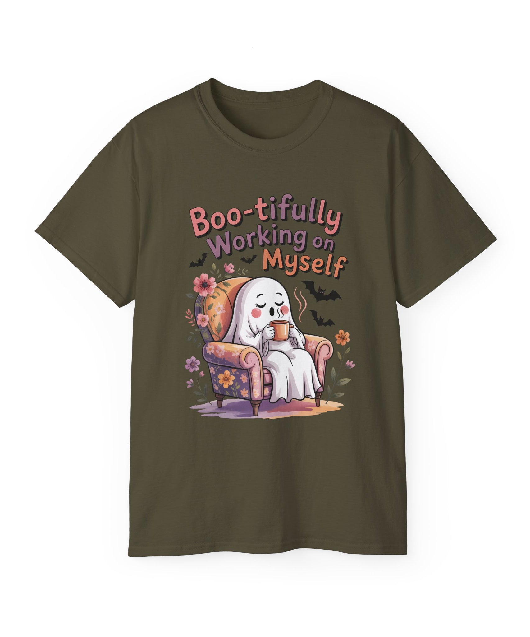 Cute Ghost Working on Myself Tee | Gallory Hive