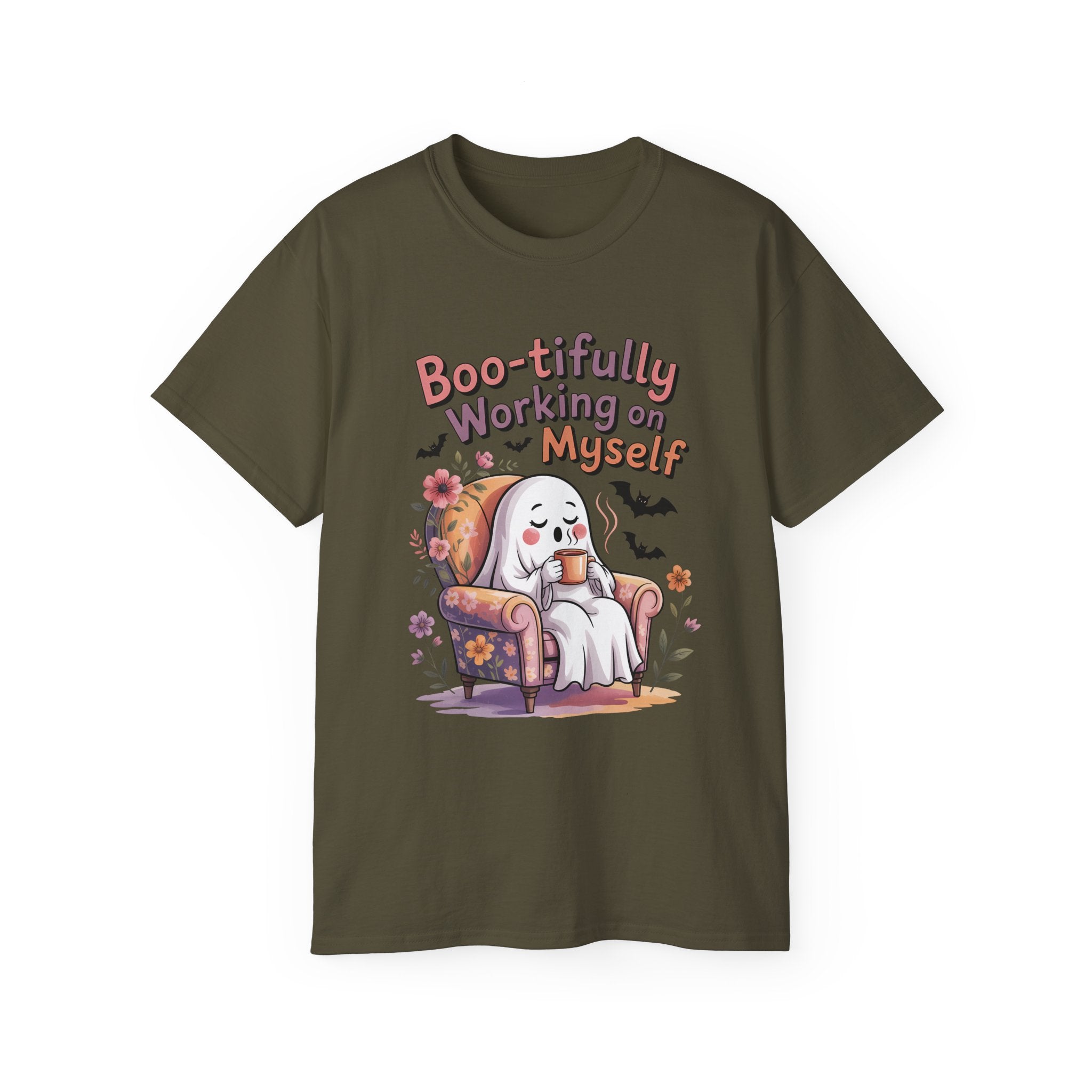 Cute Ghost Working on Myself Tee | Gallory Hive