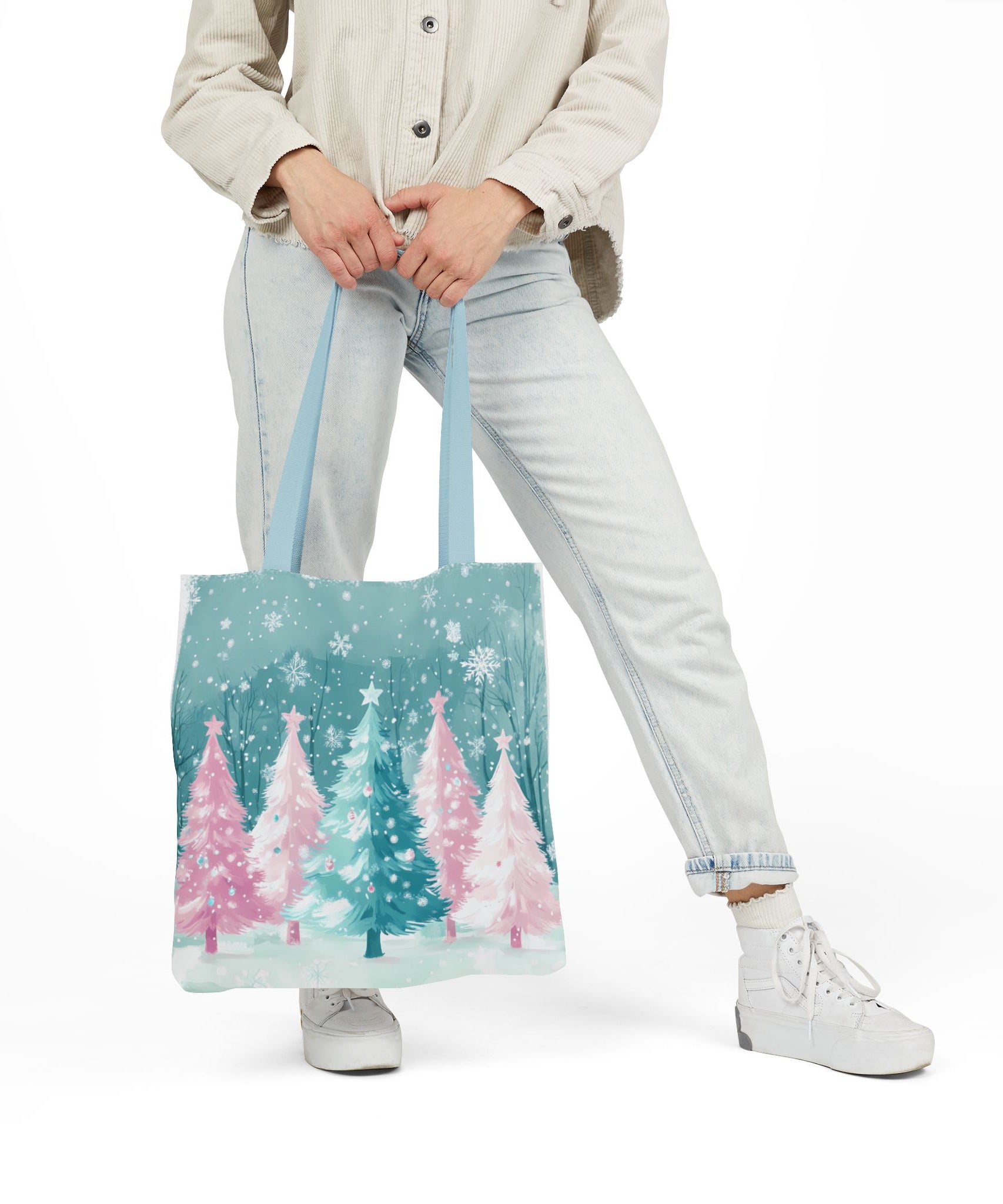 Winter Palm Trees Canvas Polyester Tote Bag