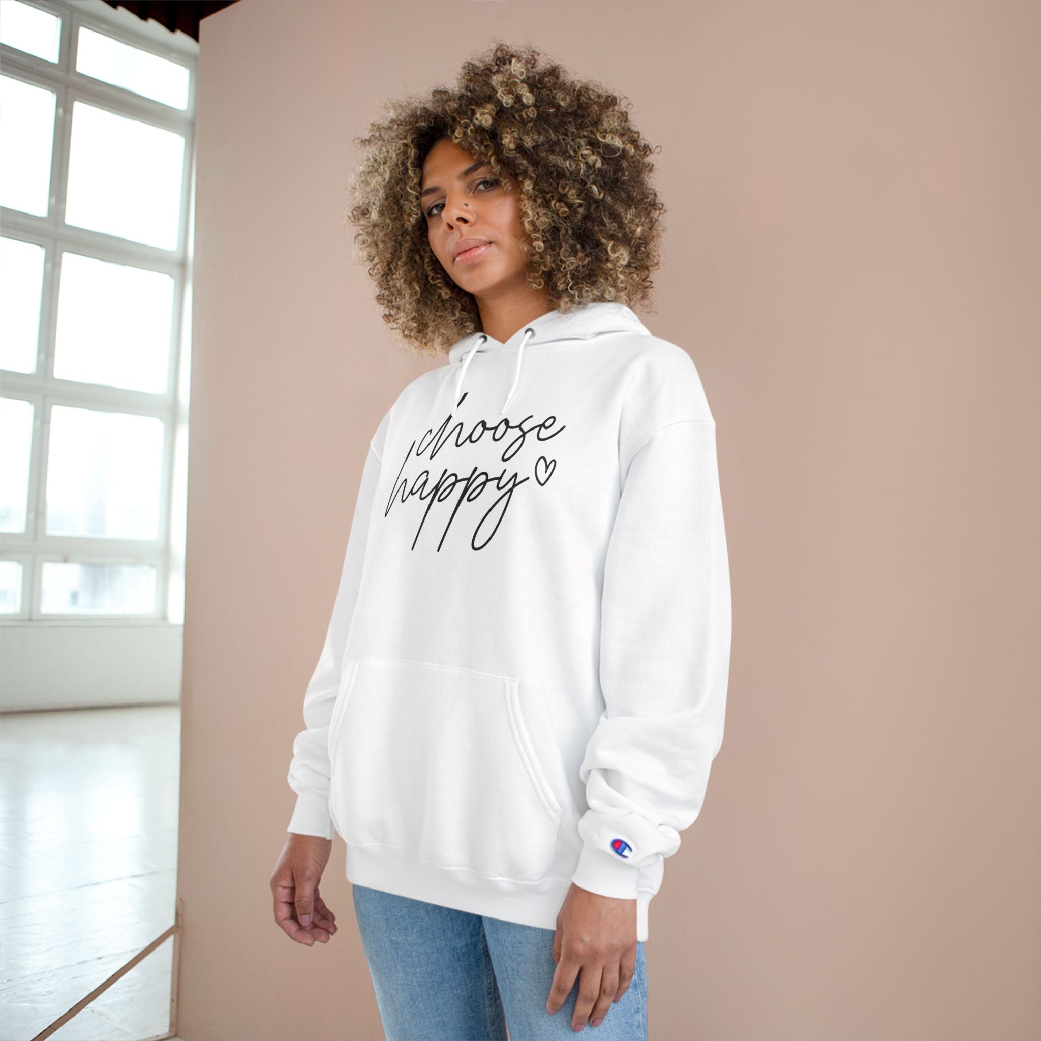 Unisex Hoodie – Choose Happy Minimalist Print
