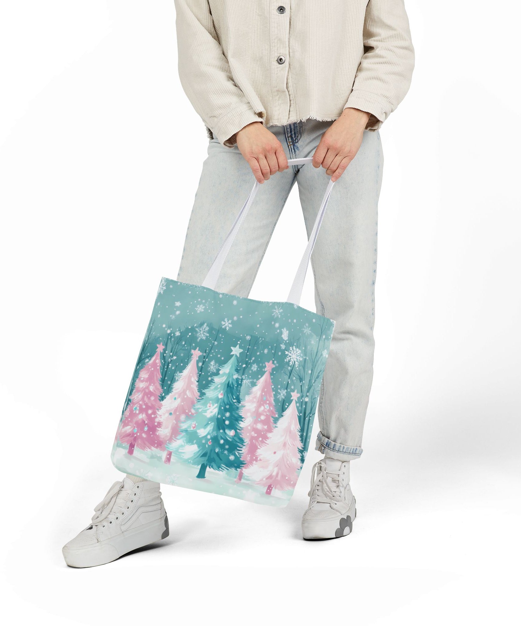 Winter Palm Trees Canvas Polyester Tote Bag