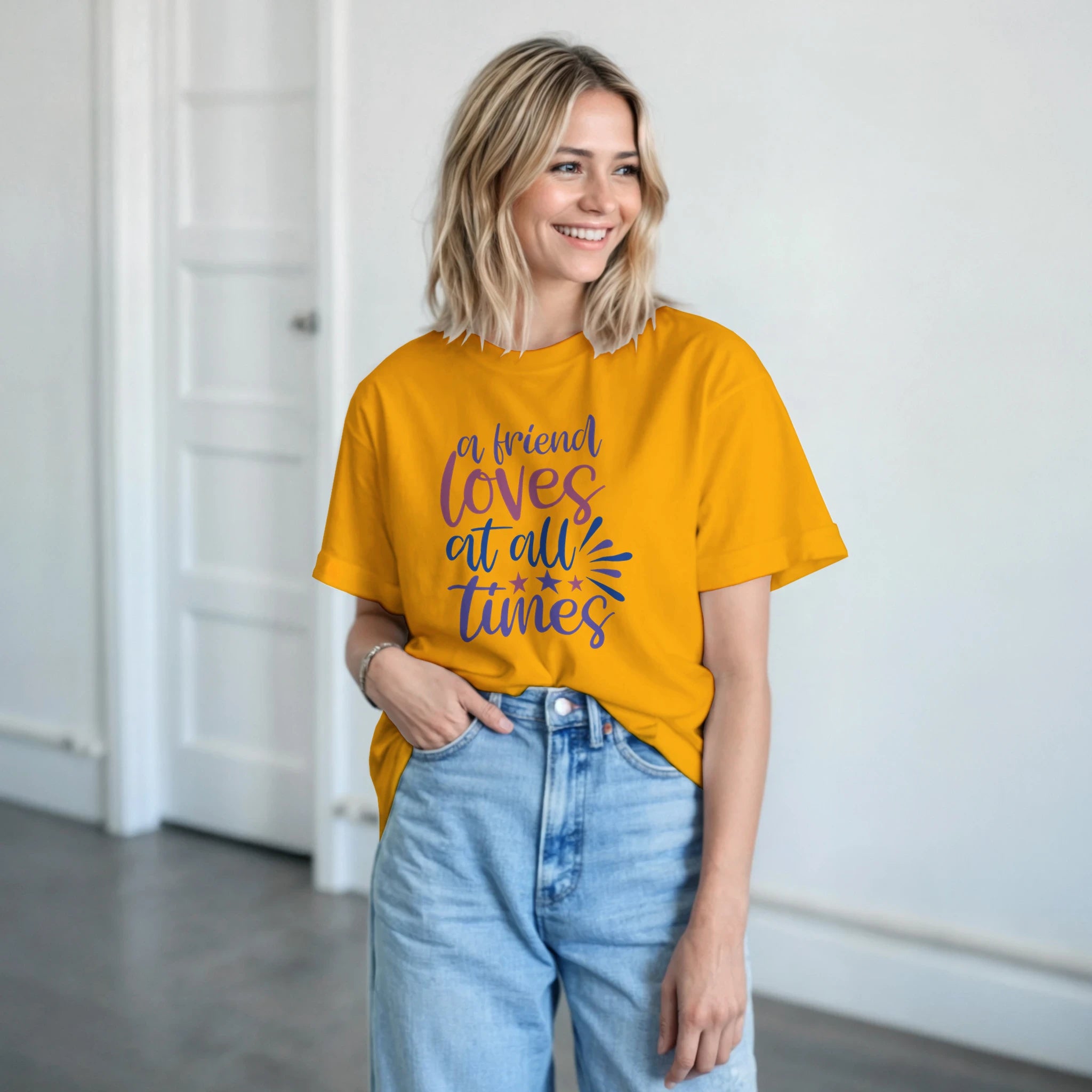 A Friend Loves Always – Unisex Minimalist Tee | Gallory hive