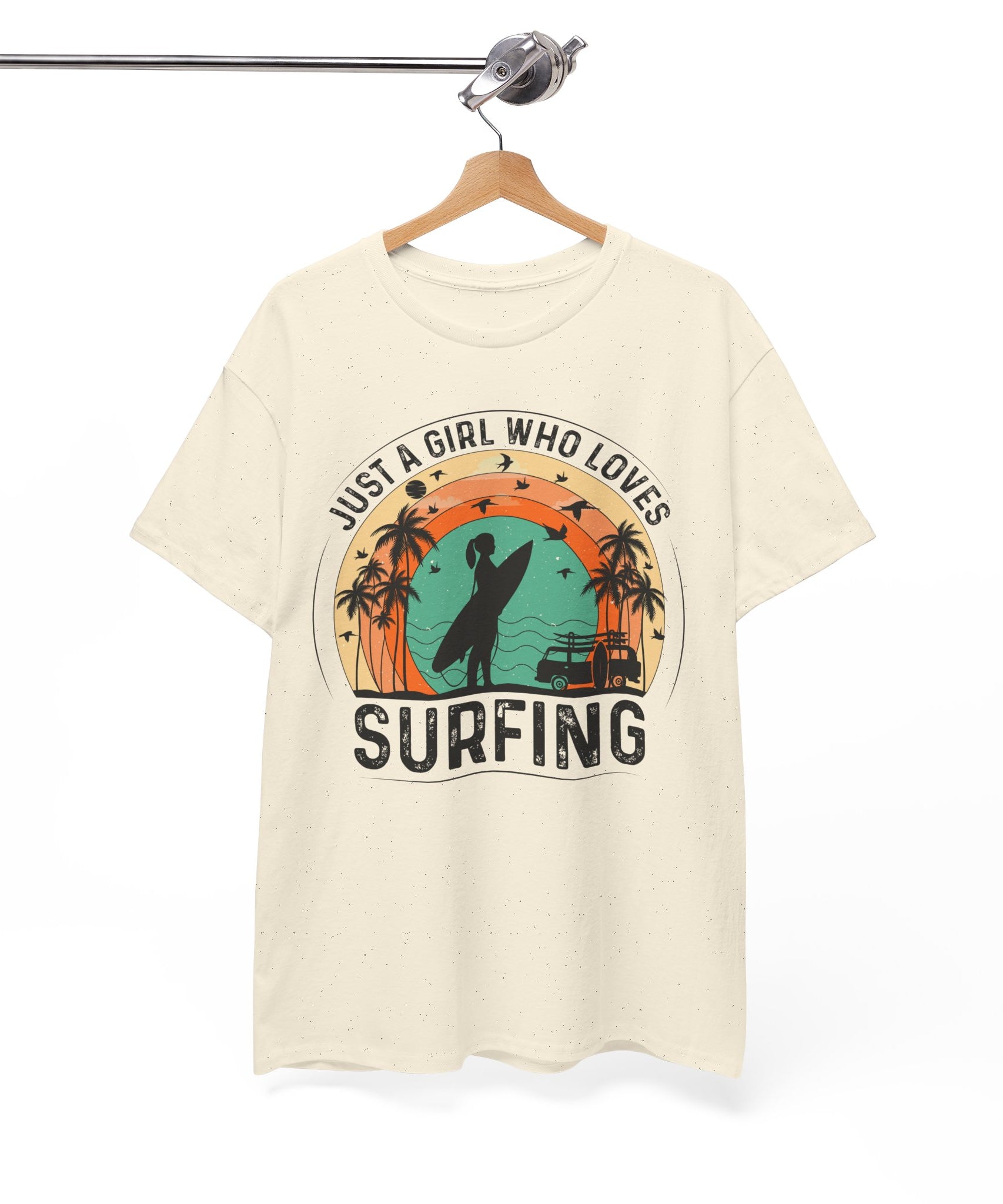 Beach Girl Surfing Retro Tee | Gallory Hive