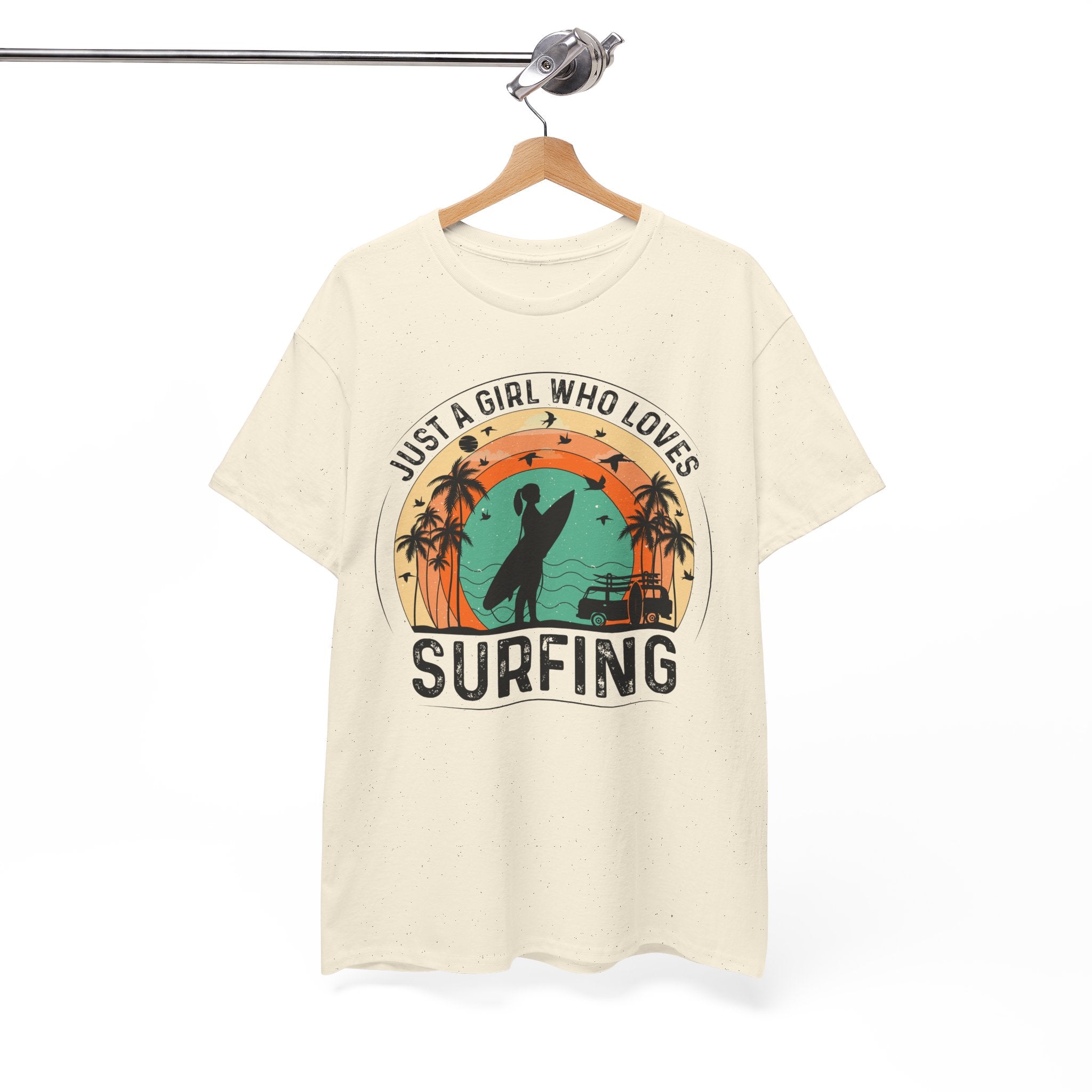 Beach Girl Surfing Retro Tee | Gallory Hive