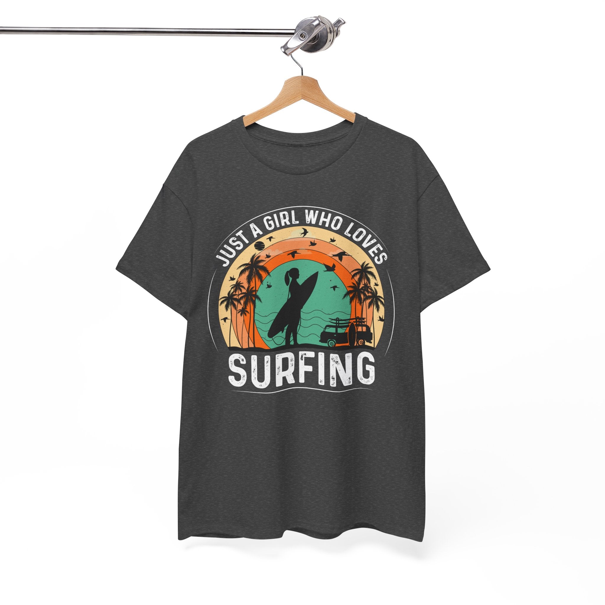 Beach Girl Surfing Retro Tee