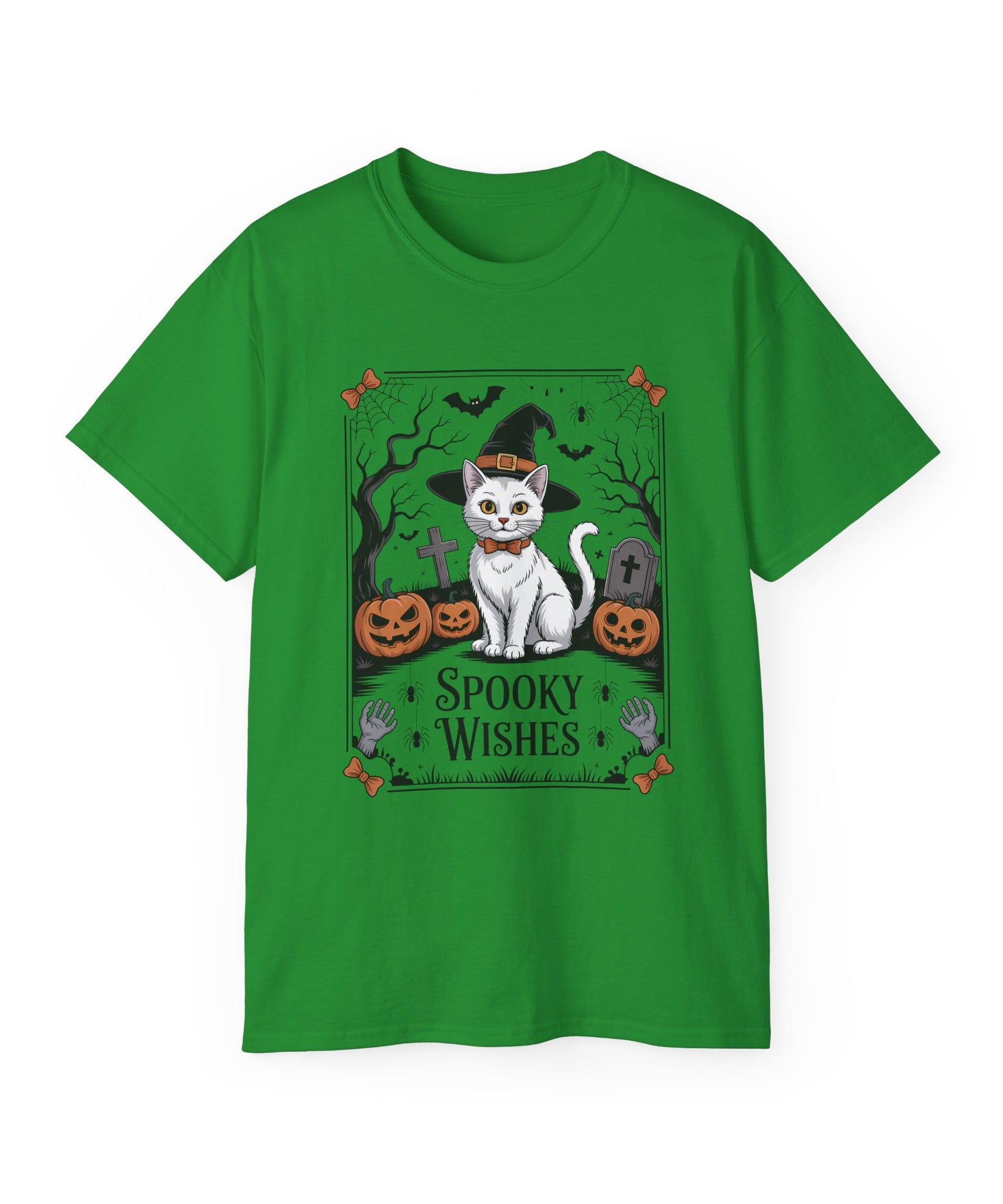 Spooky Wishes Witch Cat Halloween T-Shirt | Gallory Hive