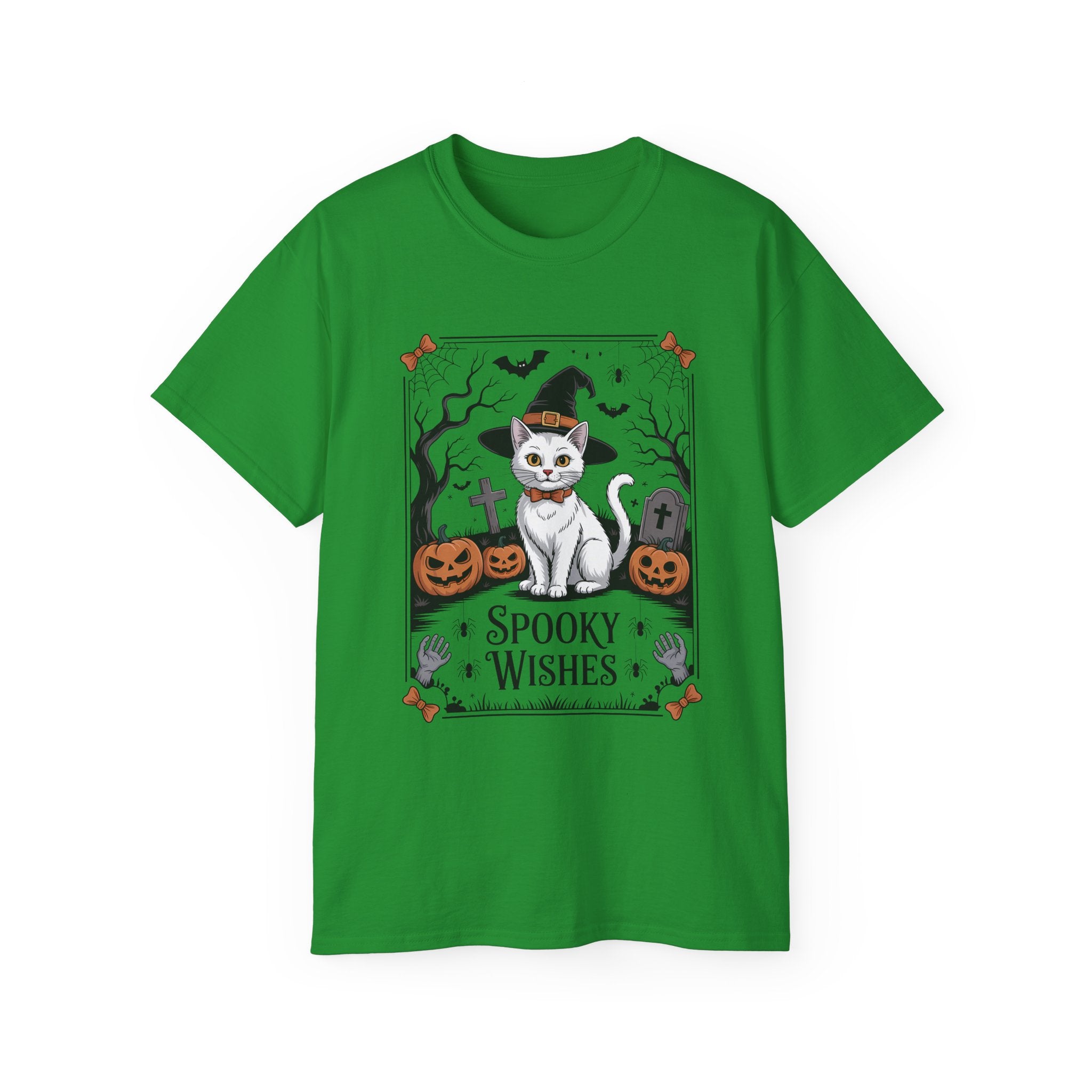 Spooky Wishes Witch Cat Halloween T-Shirt | Gallory Hive