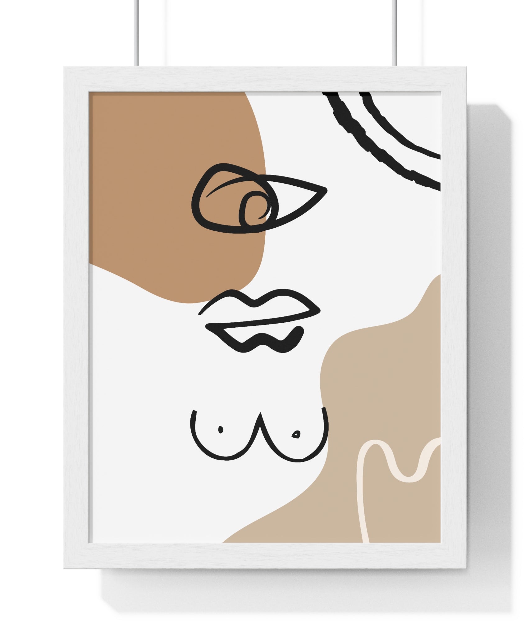 Abstract Human Form Art – Framed Line Drawing | Gallory Hive