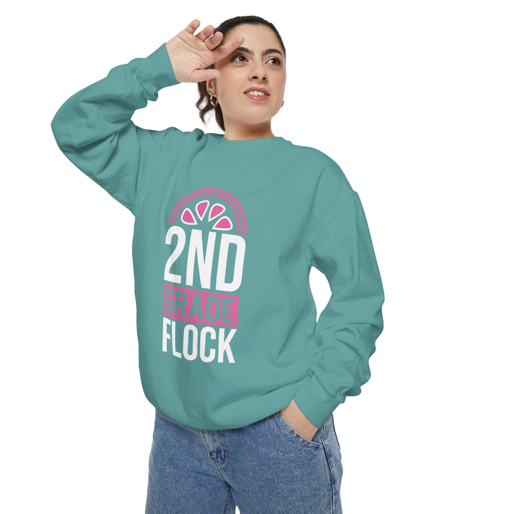 Unisex 2nd Grade Flock Sweatshirt | Perfect for Teachers, Back to School, Classroom, Gift for Kids, Cozy Style