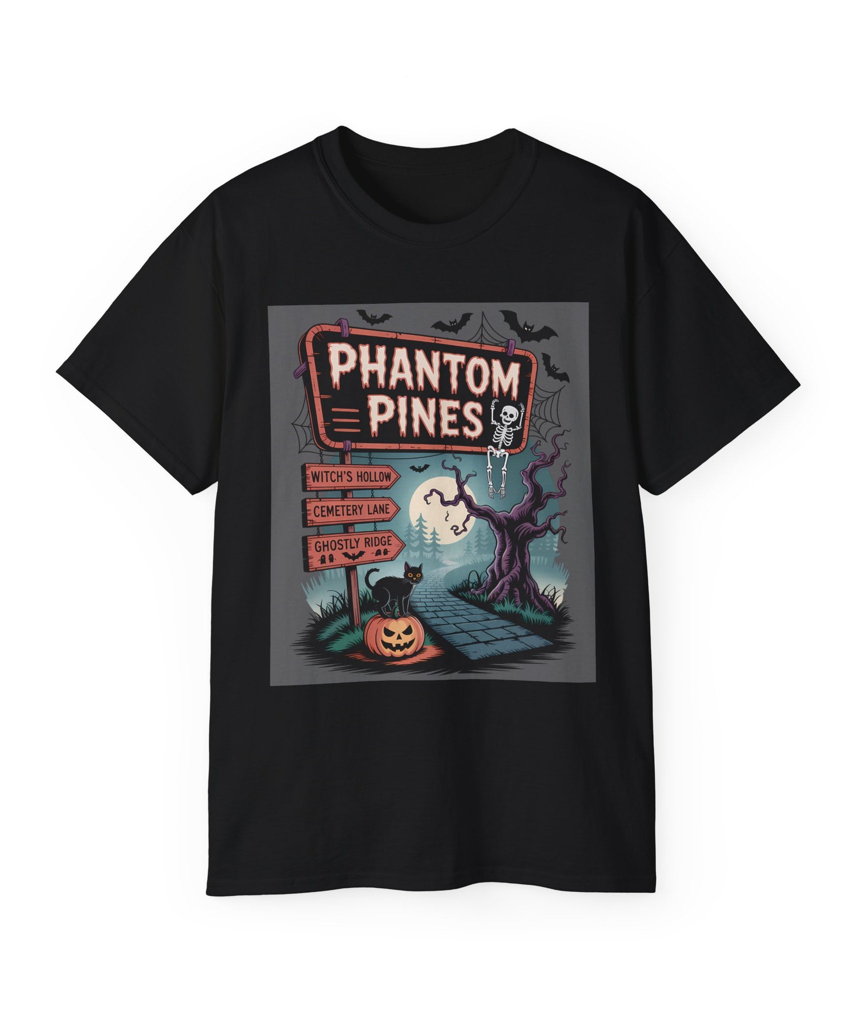 Halloween Phantom Pines Spooky Skeleton Tee | Gallory Hive