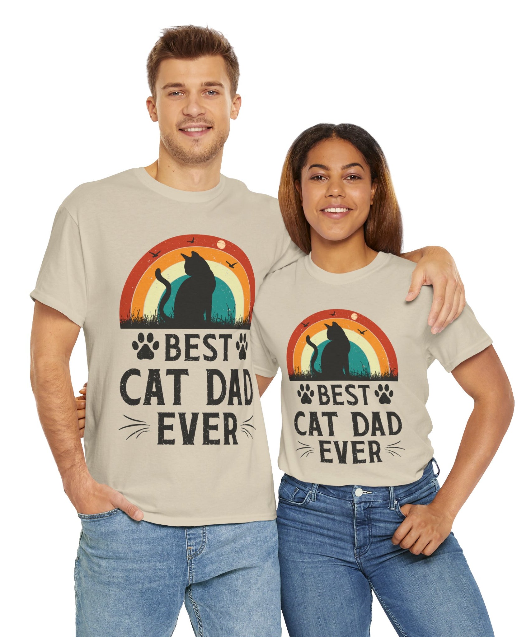 Best Cat Dad Ever T-Shirt Retro
