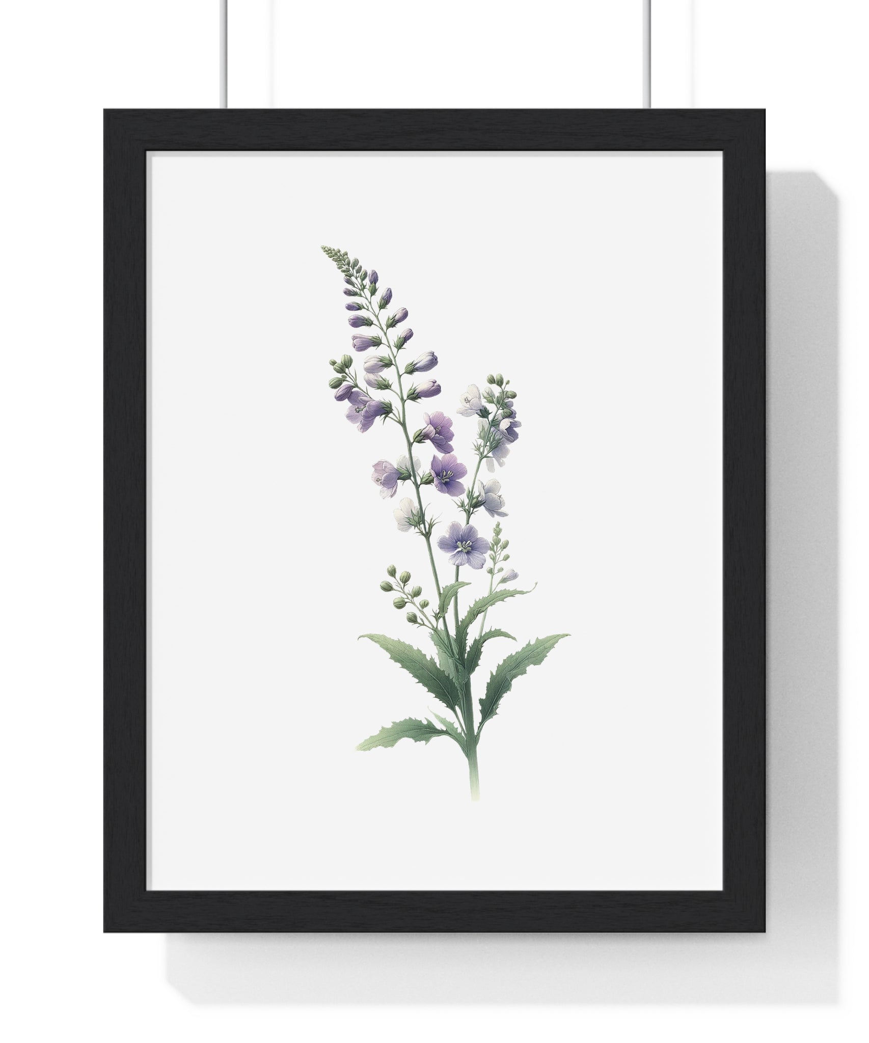 July Birth Month Flower - Larkspur | Wooden Framed Wall Art