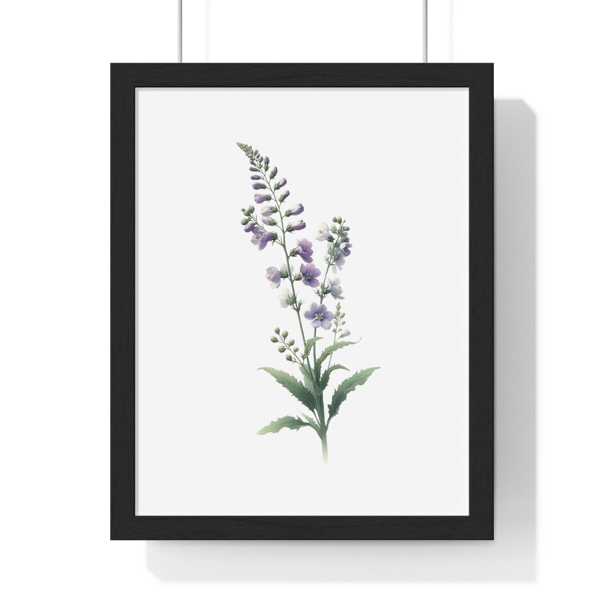 July Birth Month Flower - Larkspur | Wooden Framed Wall Art