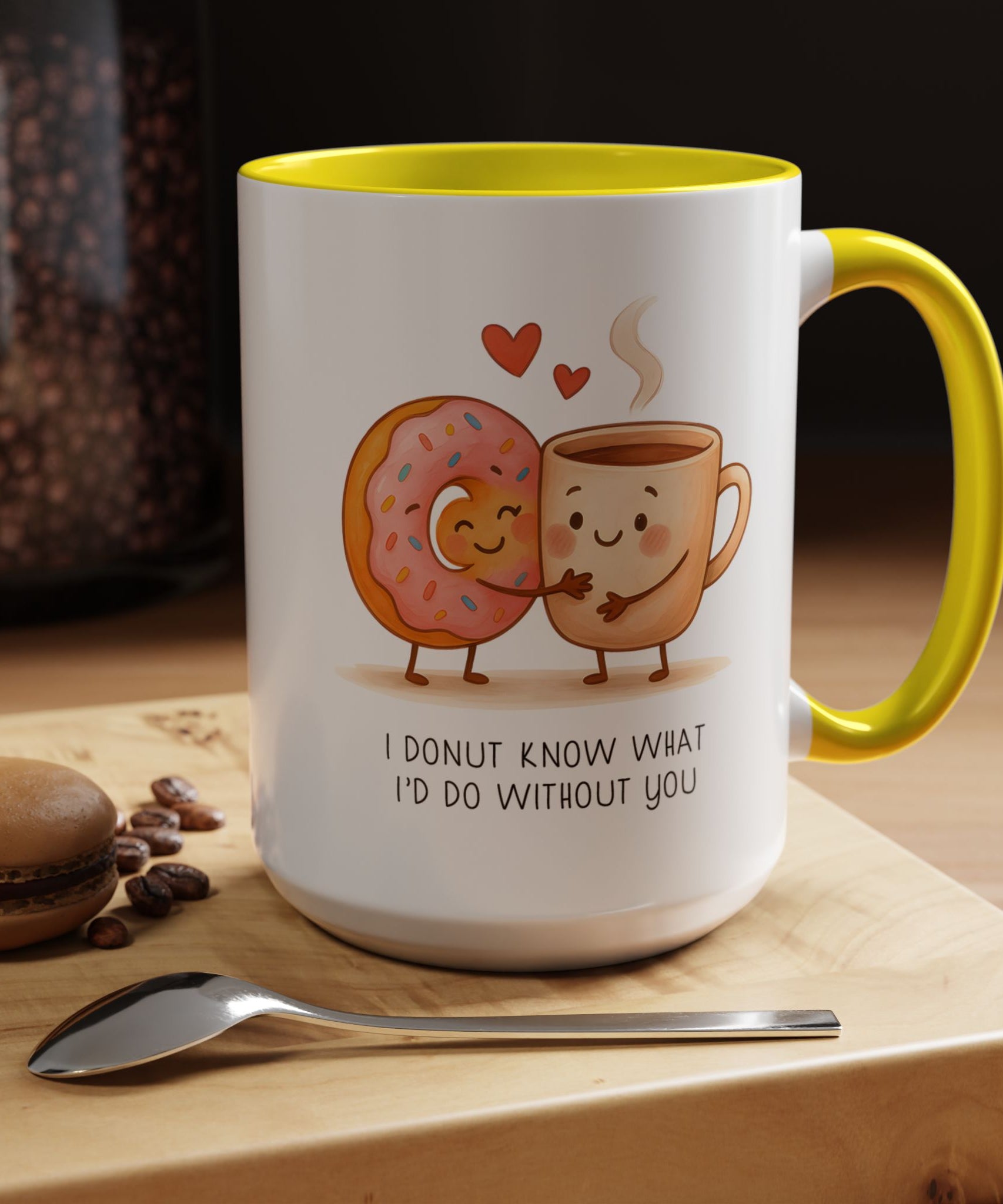 Cute Donut and Coffee Love Ceramic Mug | Gallory Hive