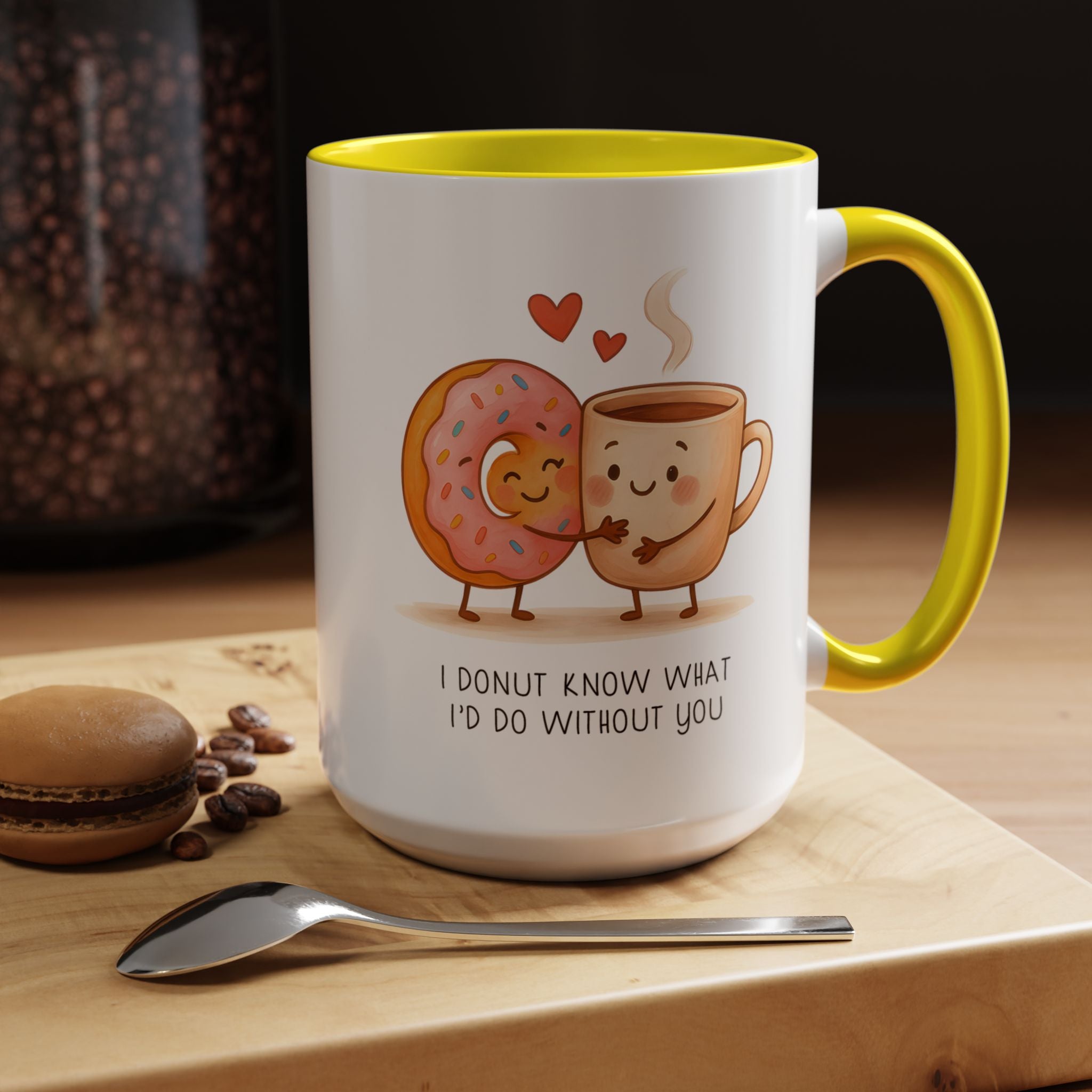 Cute Donut and Coffee Love Ceramic Mug | Gallory Hive