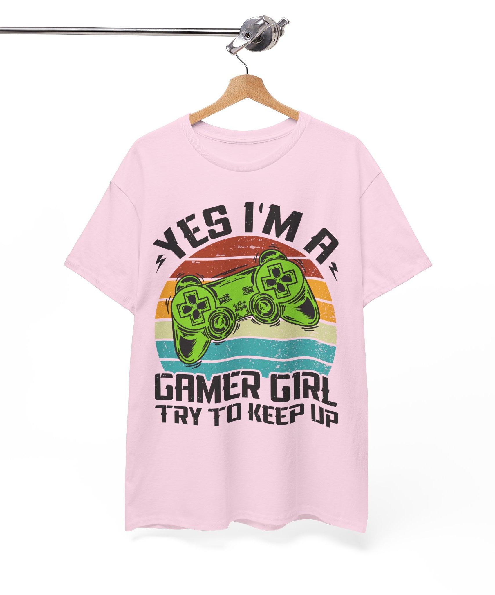 Retro Gamer Girl Tee - Gaming Vibes