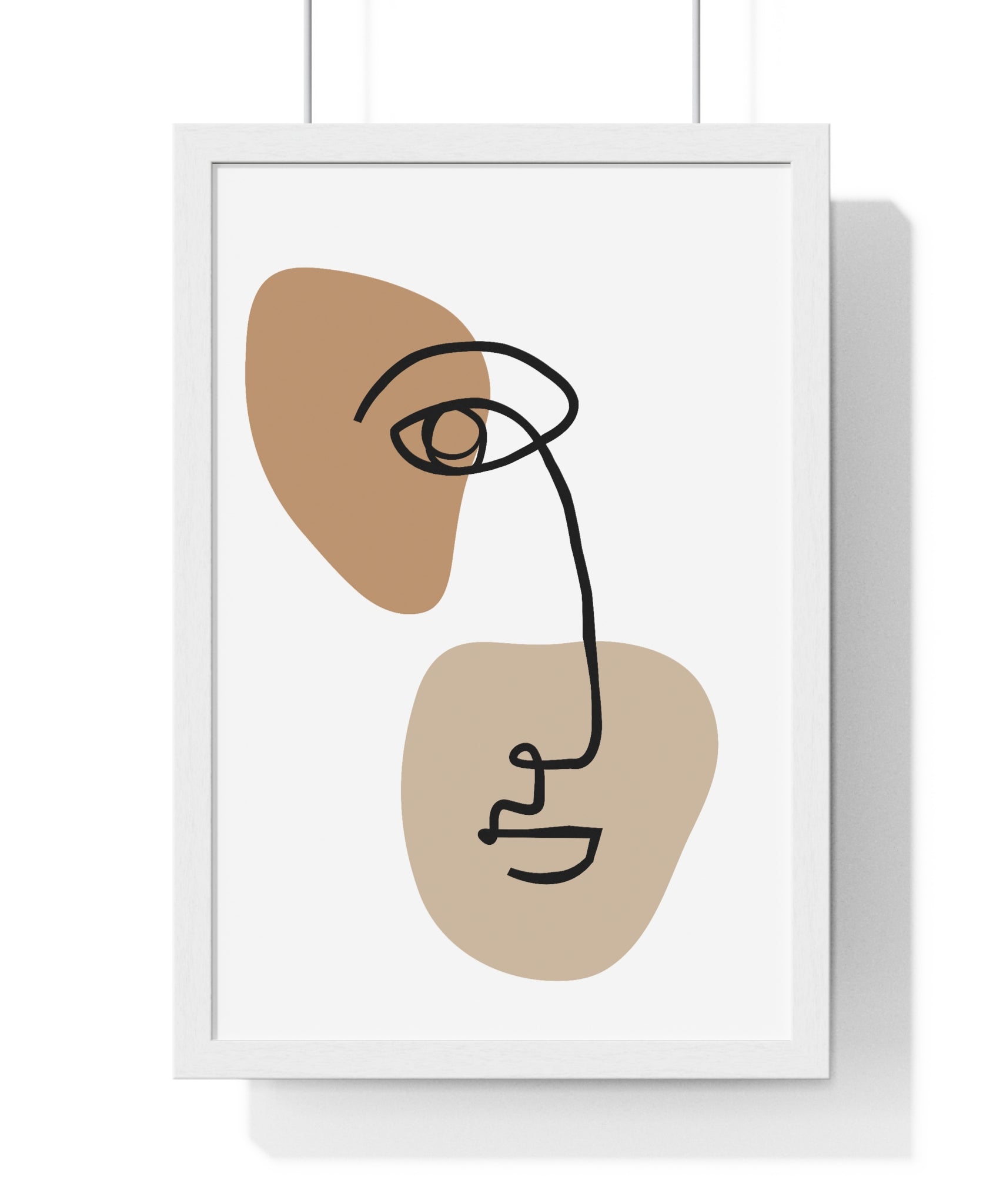 Abstract Face Line Drawing – Wood Frame Poster | Gallory Hive