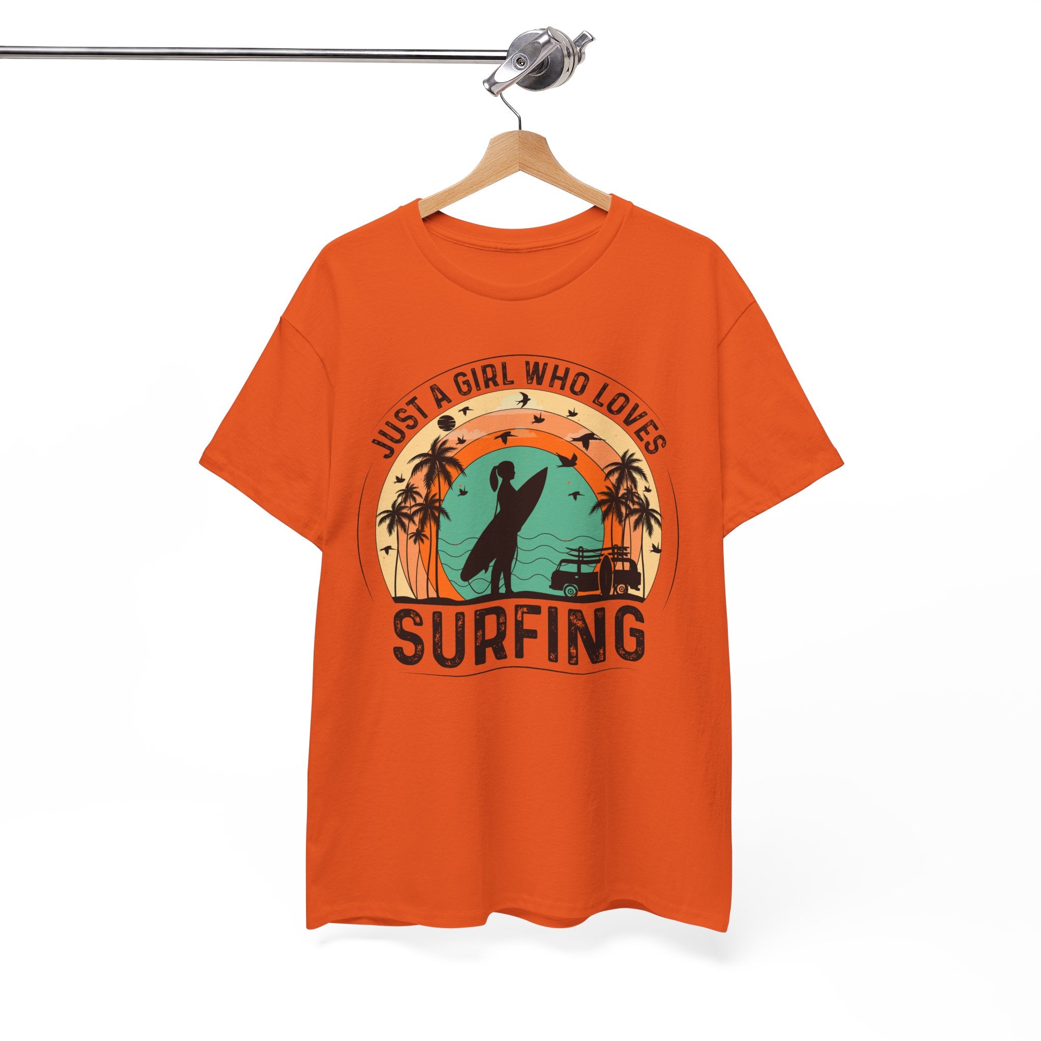 Beach Girl Surfing Retro Tee