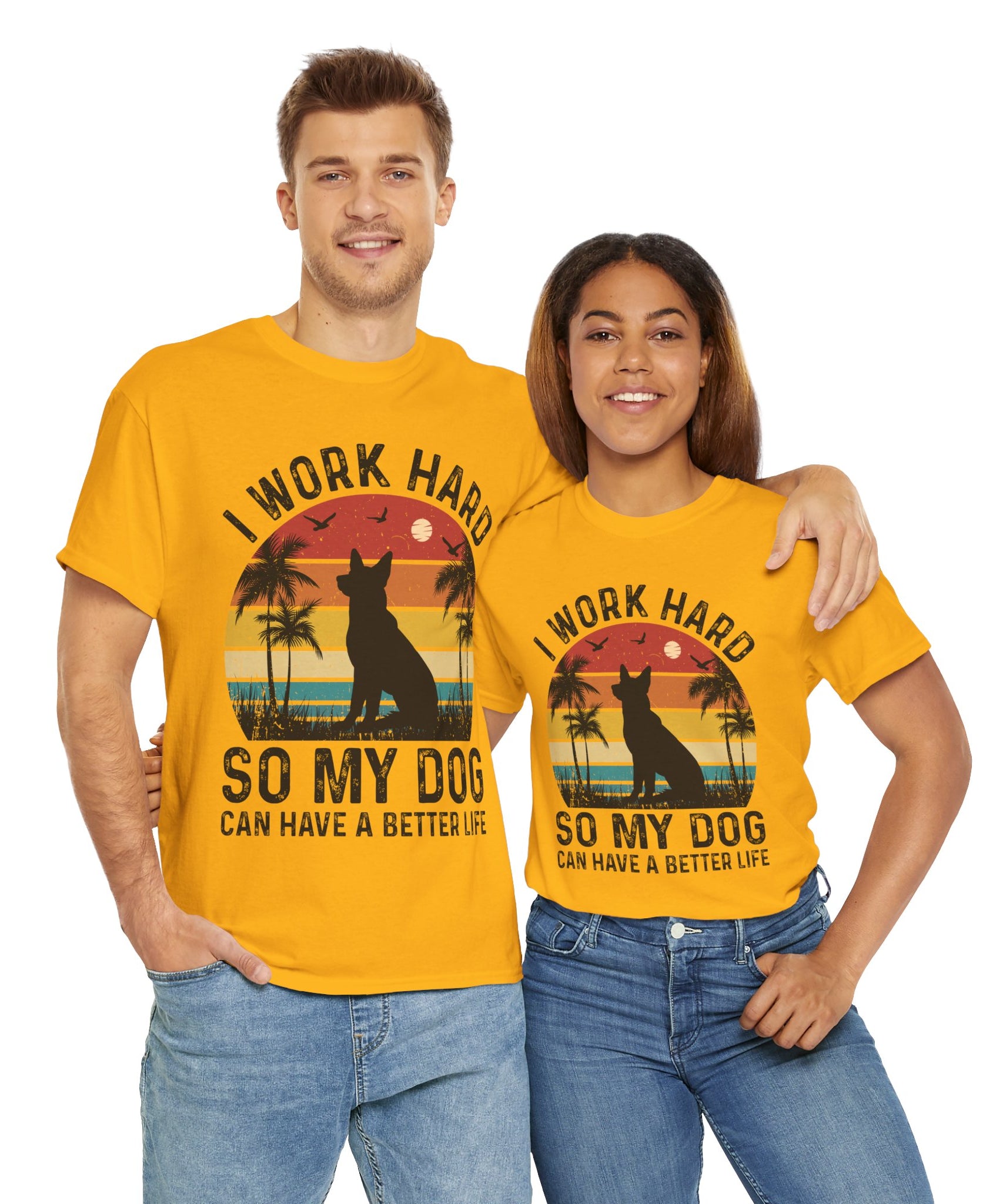 Retro Dog Lover Tee - Work Hard for My Pet