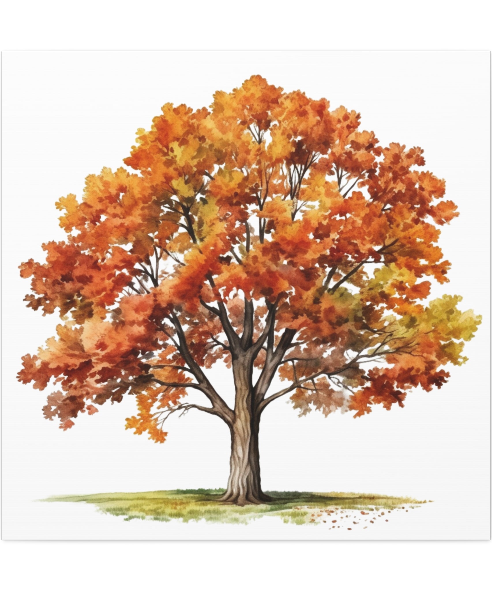 Autumn Majesty – Watercolor Tree Canvas Wall Art | Gallory Hive