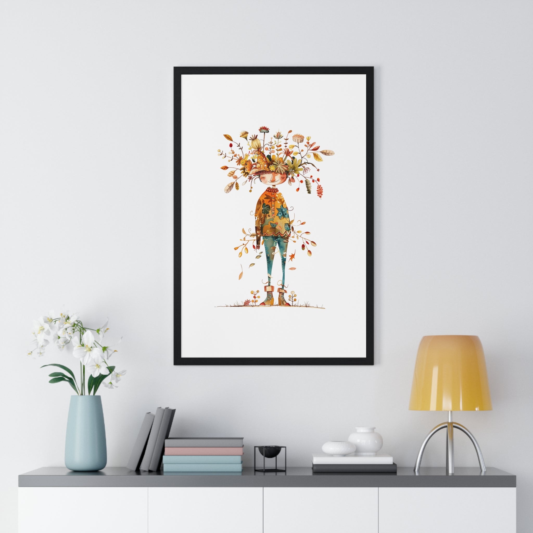 Autumn Botanical Art – Rustic Wooden Frame Decor | Gallory Hive