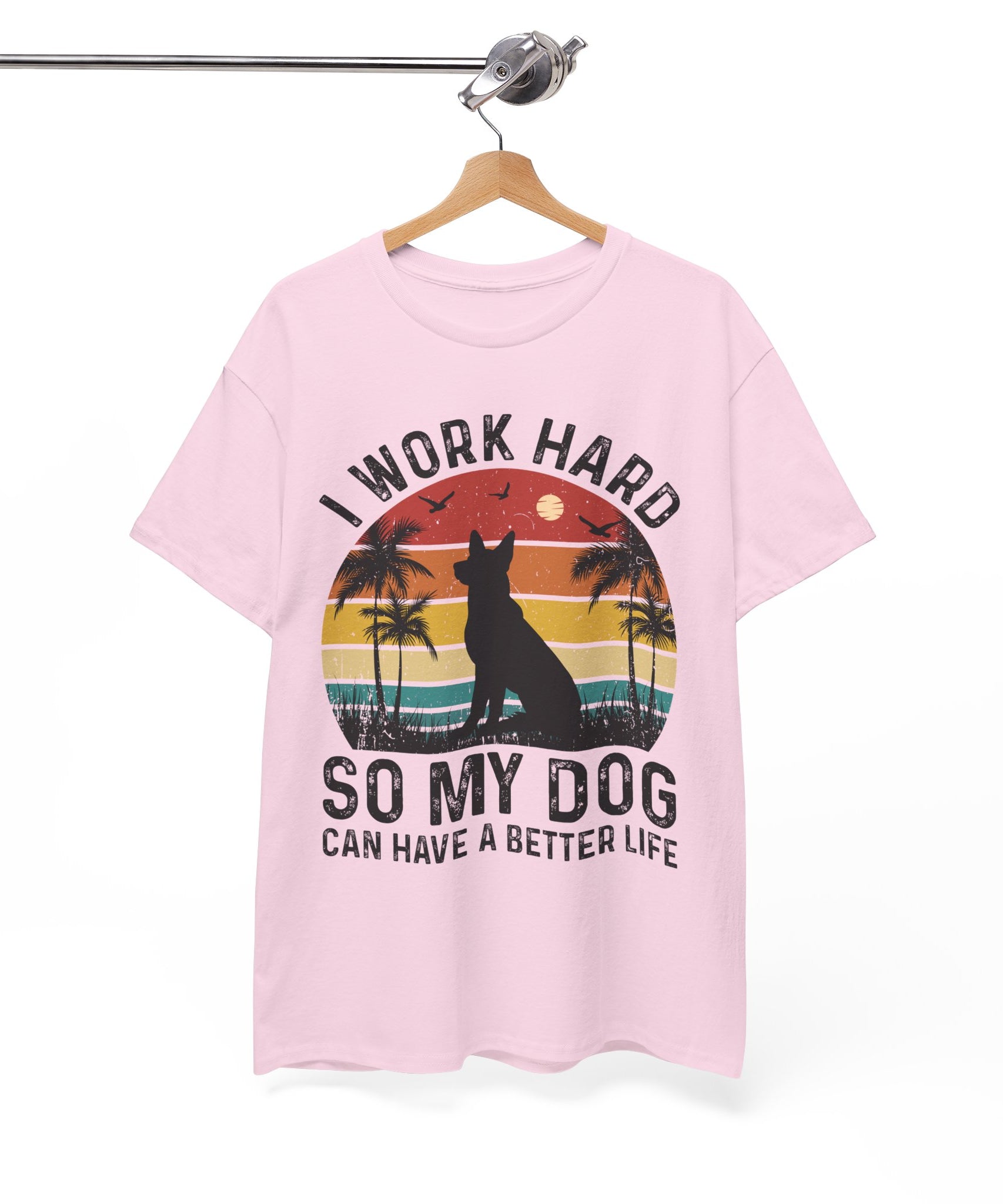 Retro Dog Lover Tee - Work Hard for My Pet