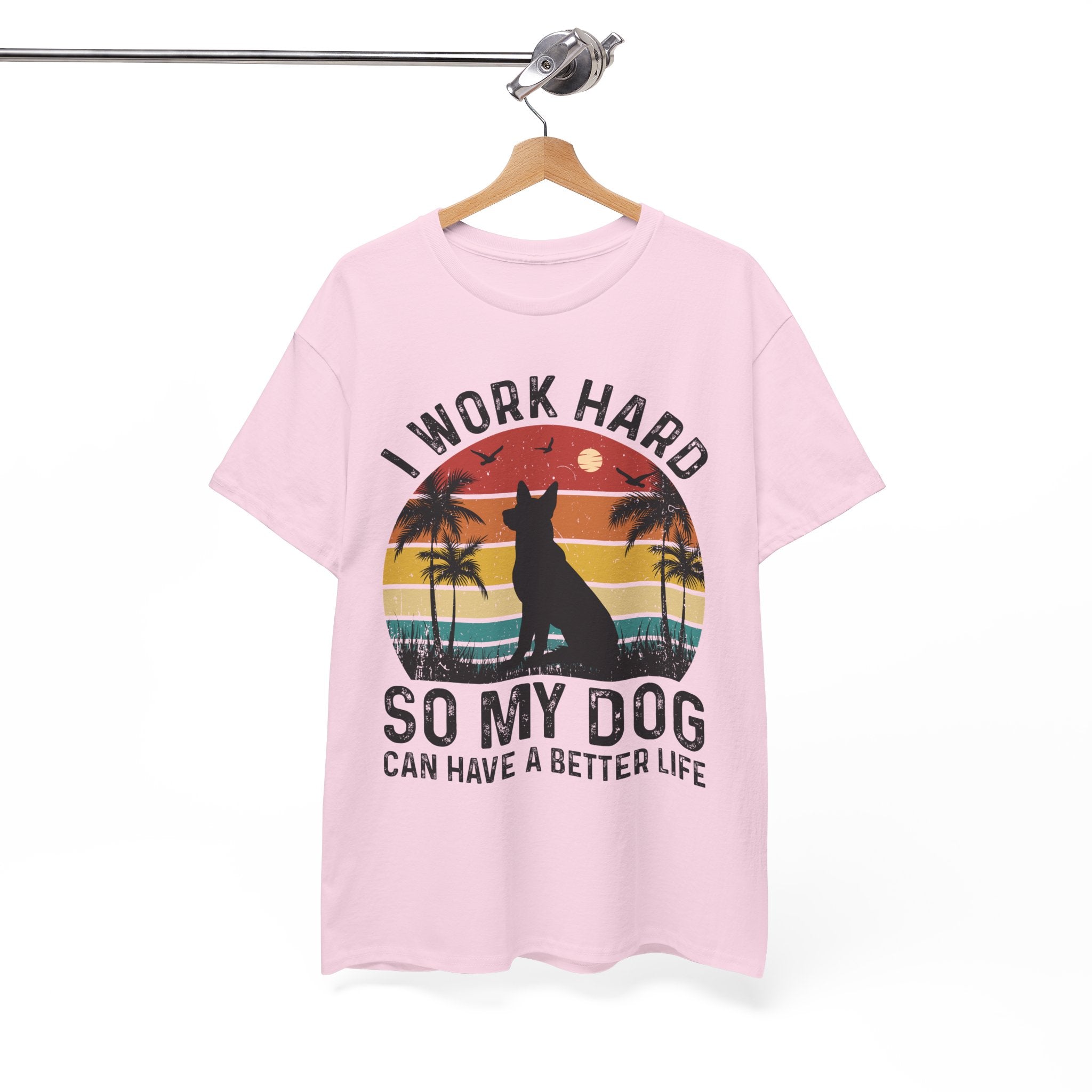 Retro Dog Lover Tee - Work Hard for My Pet