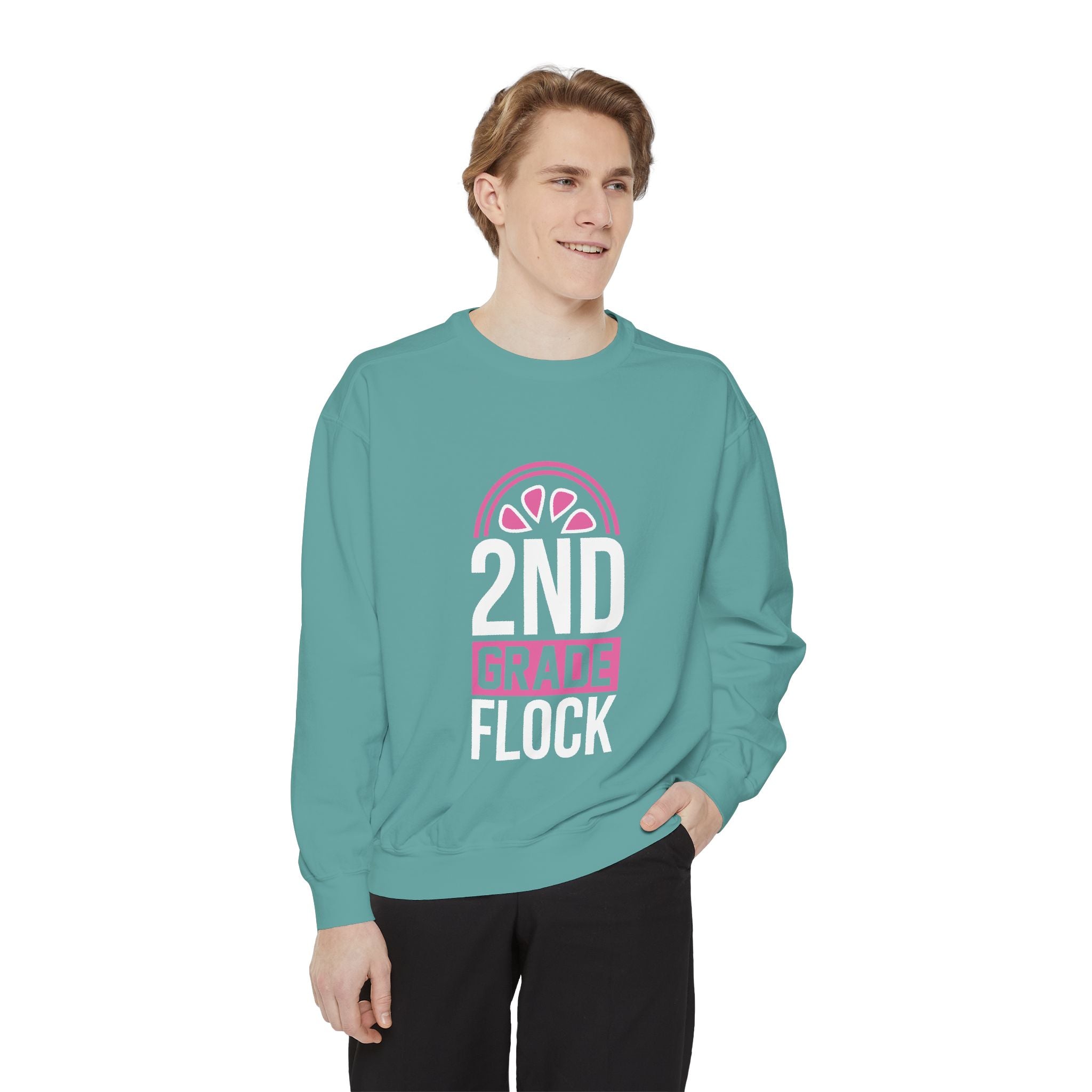 Unisex 2nd Grade Flock Sweatshirt | Perfect for Teachers, Back to School, Classroom, Gift for Kids, Cozy Style