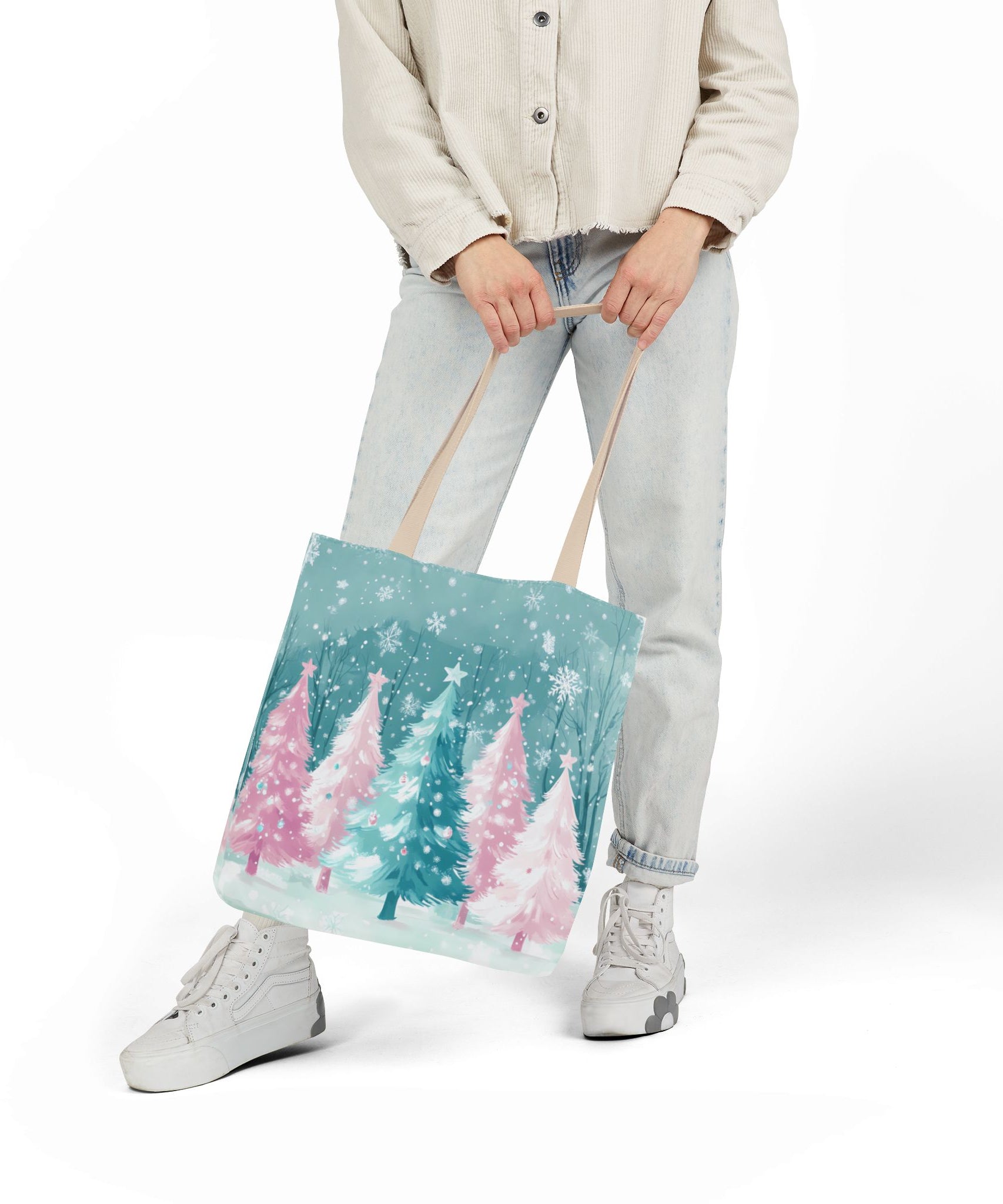 Winter Palm Trees Canvas Polyester Tote Bag