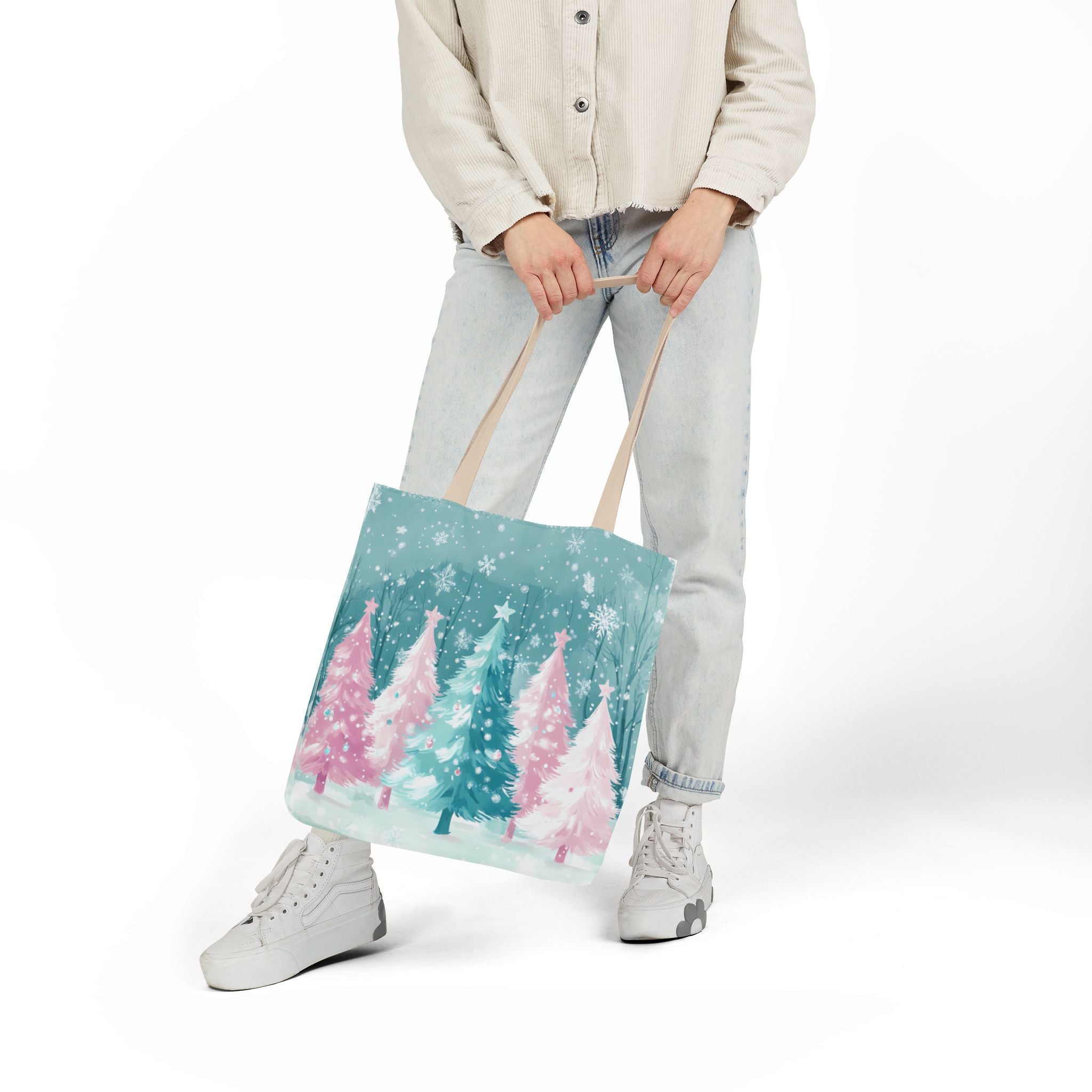Winter Palm Trees Canvas Polyester Tote Bag
