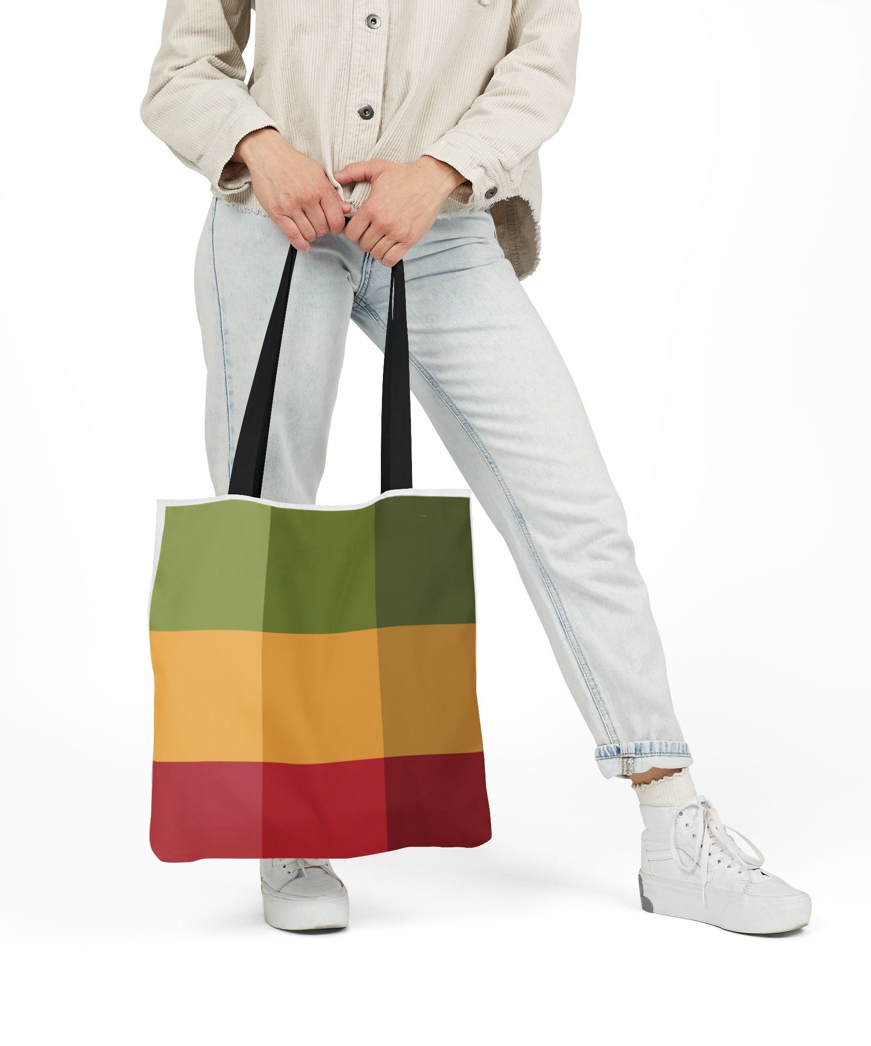 Colorful Geometric Square Pattern Tote Bag