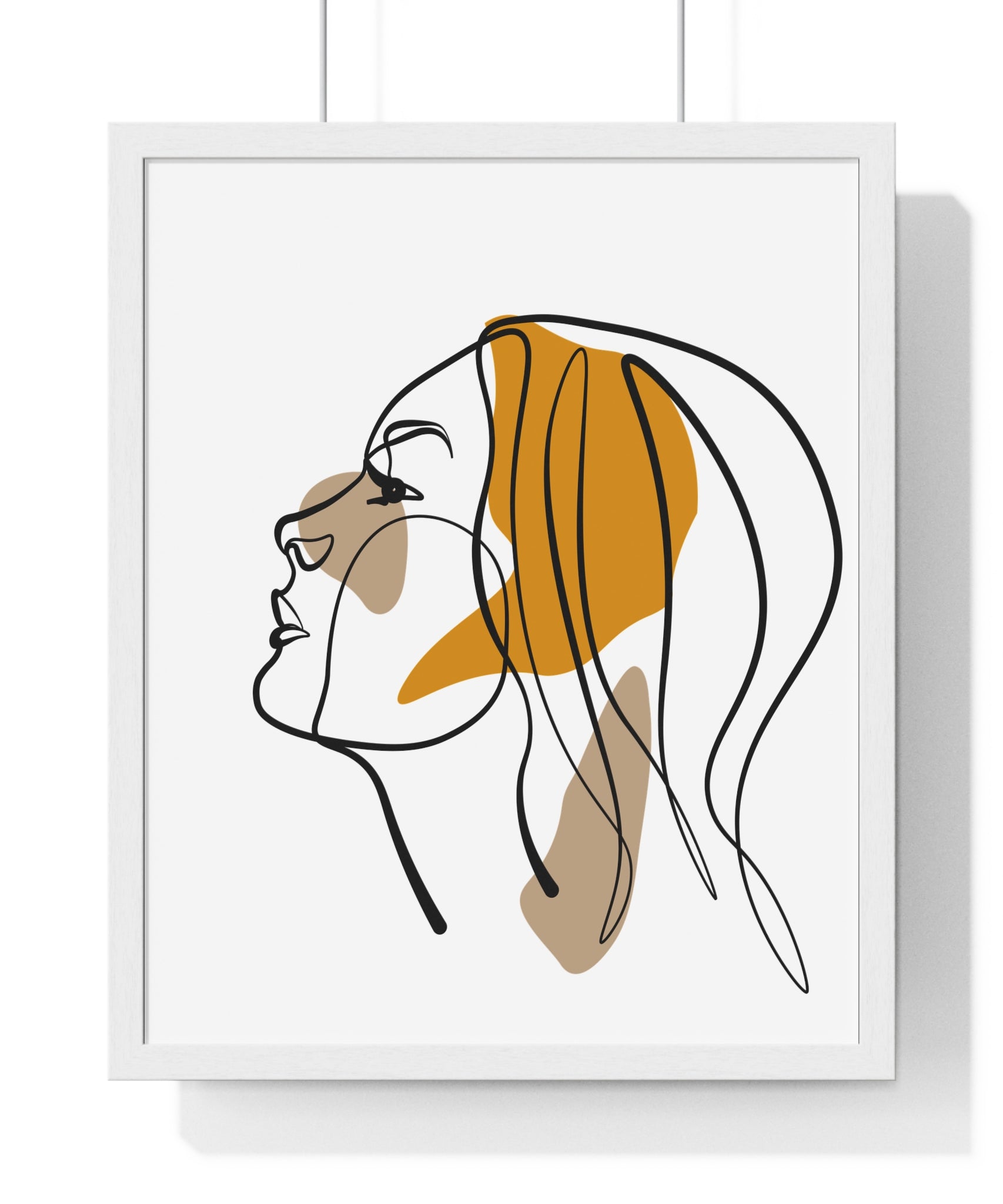 Abstract Woman Face Art – Framed Minimalist Print