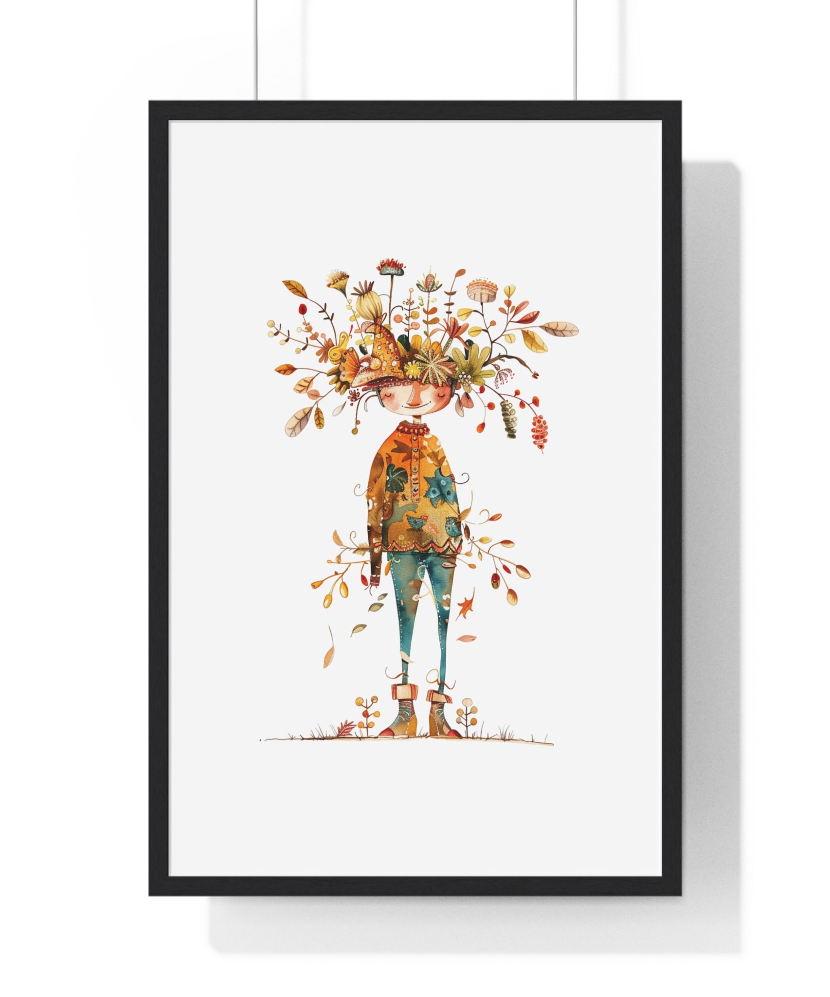 Autumn Botanical Art – Rustic Wooden Frame Decor | Gallory Hive