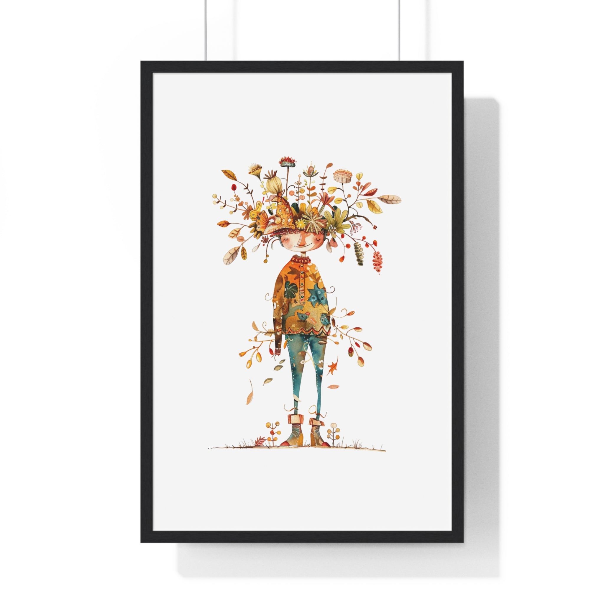 Autumn Botanical Art – Rustic Wooden Frame Decor | Gallory Hive