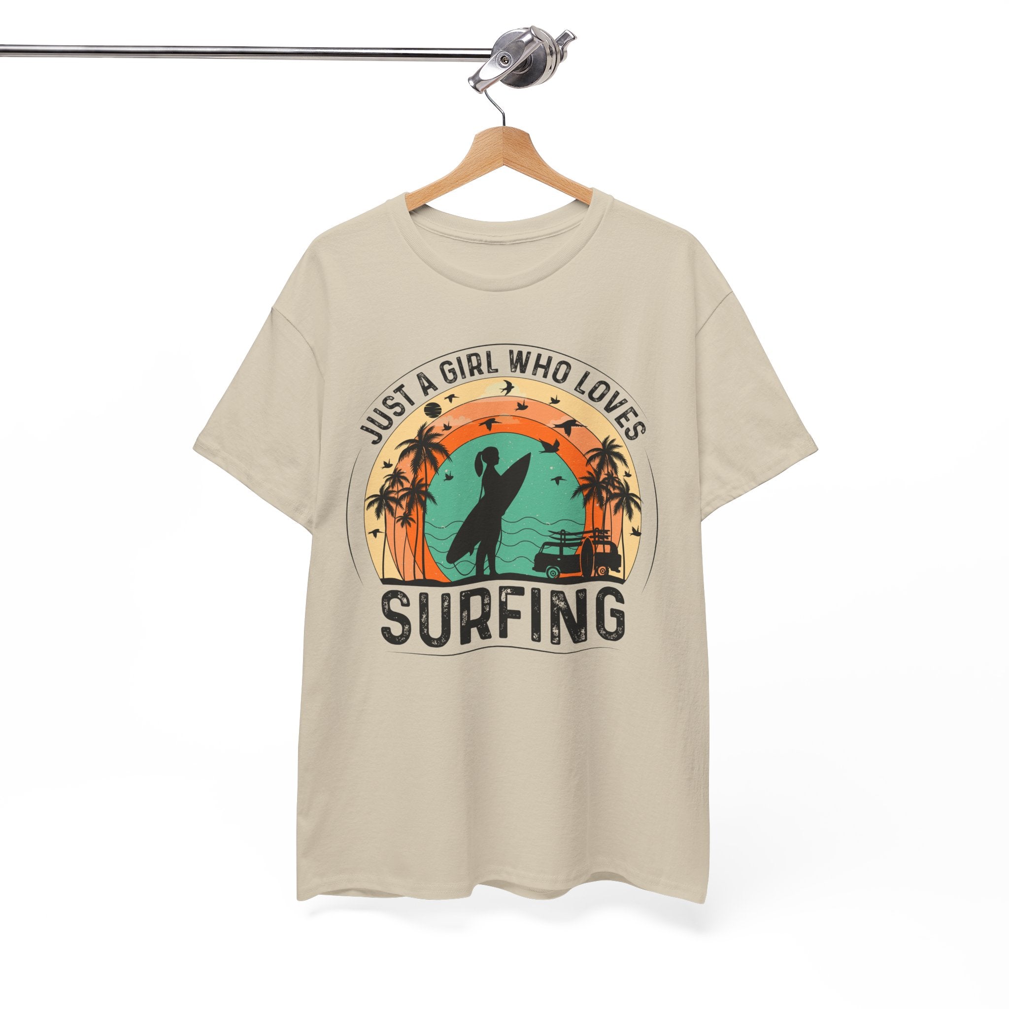 Beach Girl Surfing Retro Tee | Gallory Hive