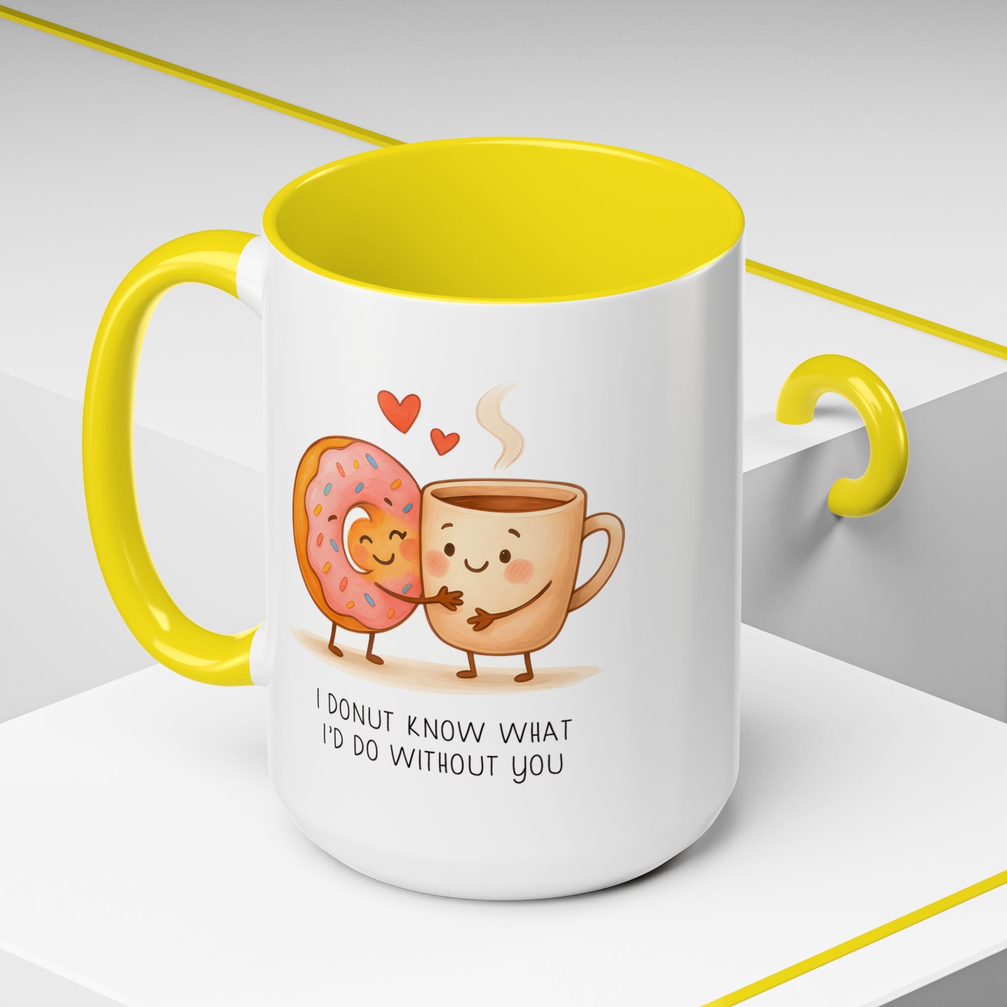 Cute Donut and Coffee Love Ceramic Mug | Gallory Hive