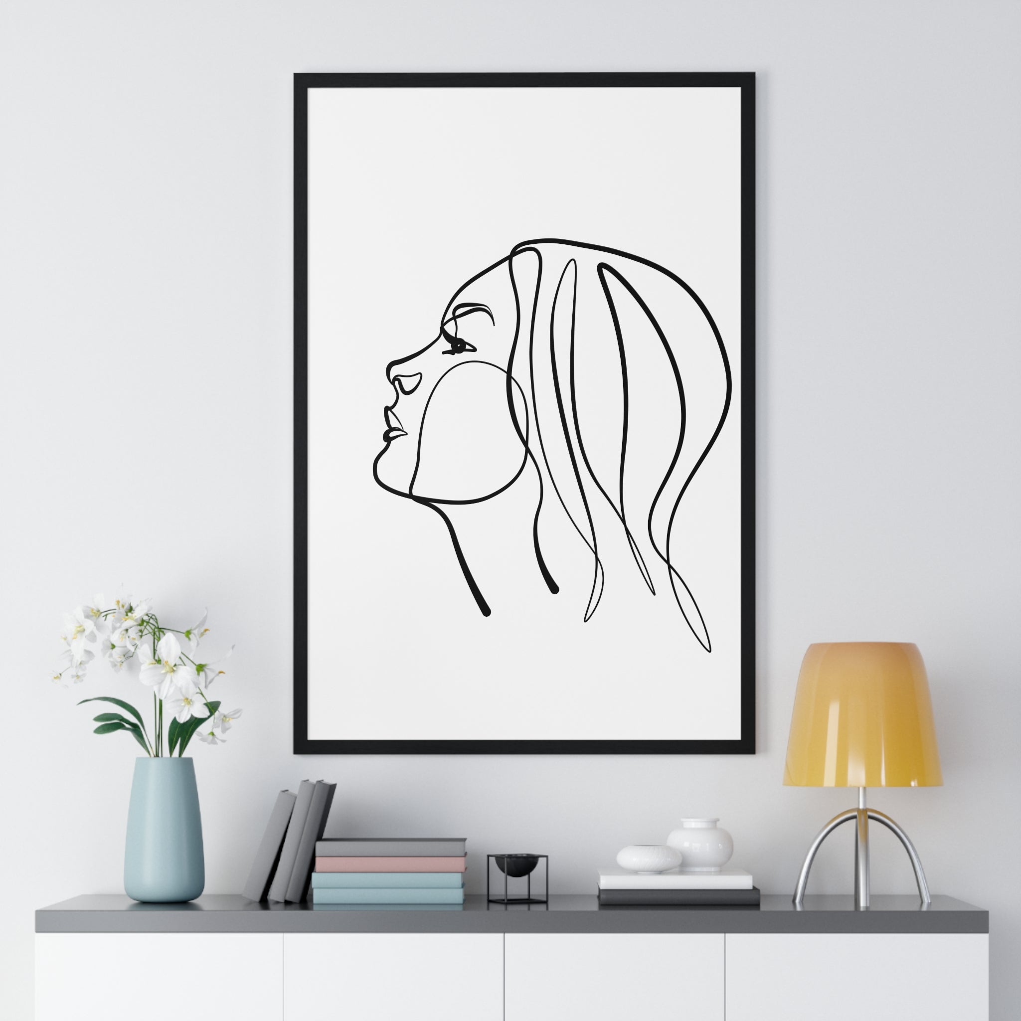 Woman Face Line Art Poster