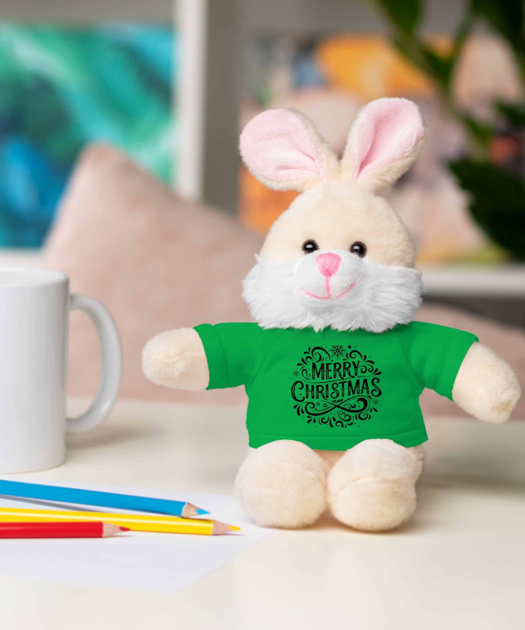 Festive Merry Christmas Stuffed Bunny | Gallory Hive