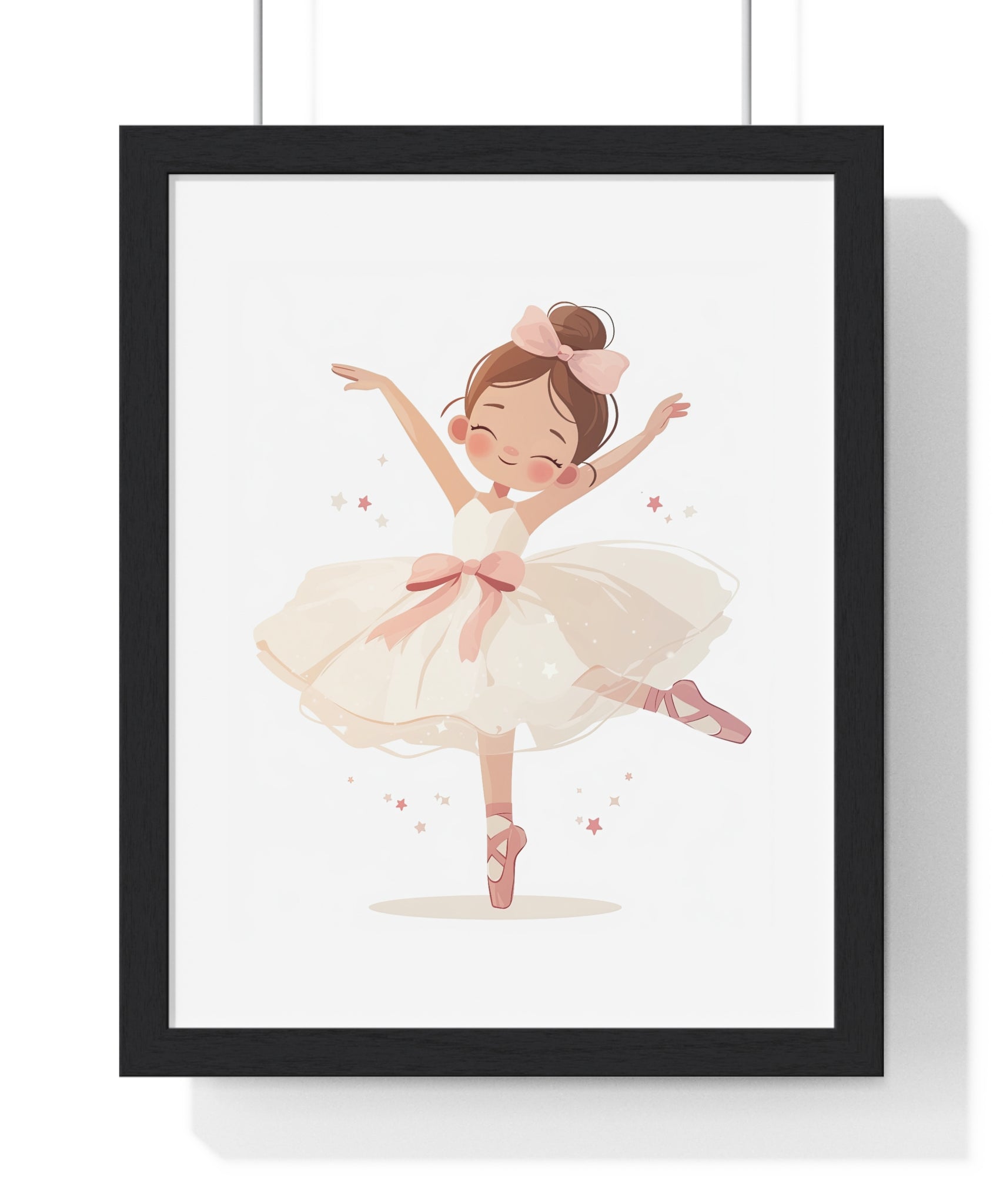 Twinkle-Toes Ballerina Wooden Wall Frame – Pink Ribbon Delight