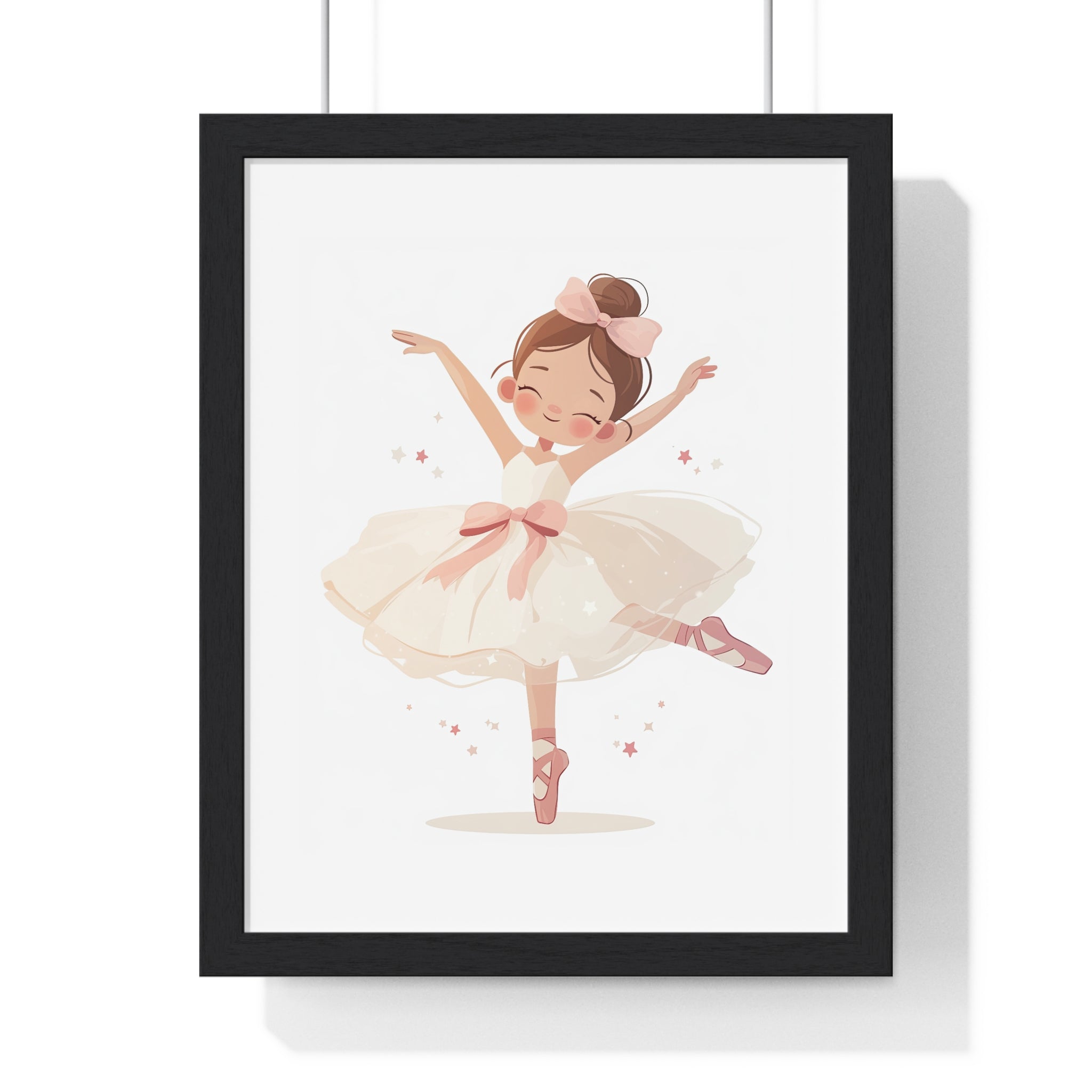 Twinkle-Toes Ballerina Wooden Wall Frame – Pink Ribbon Delight