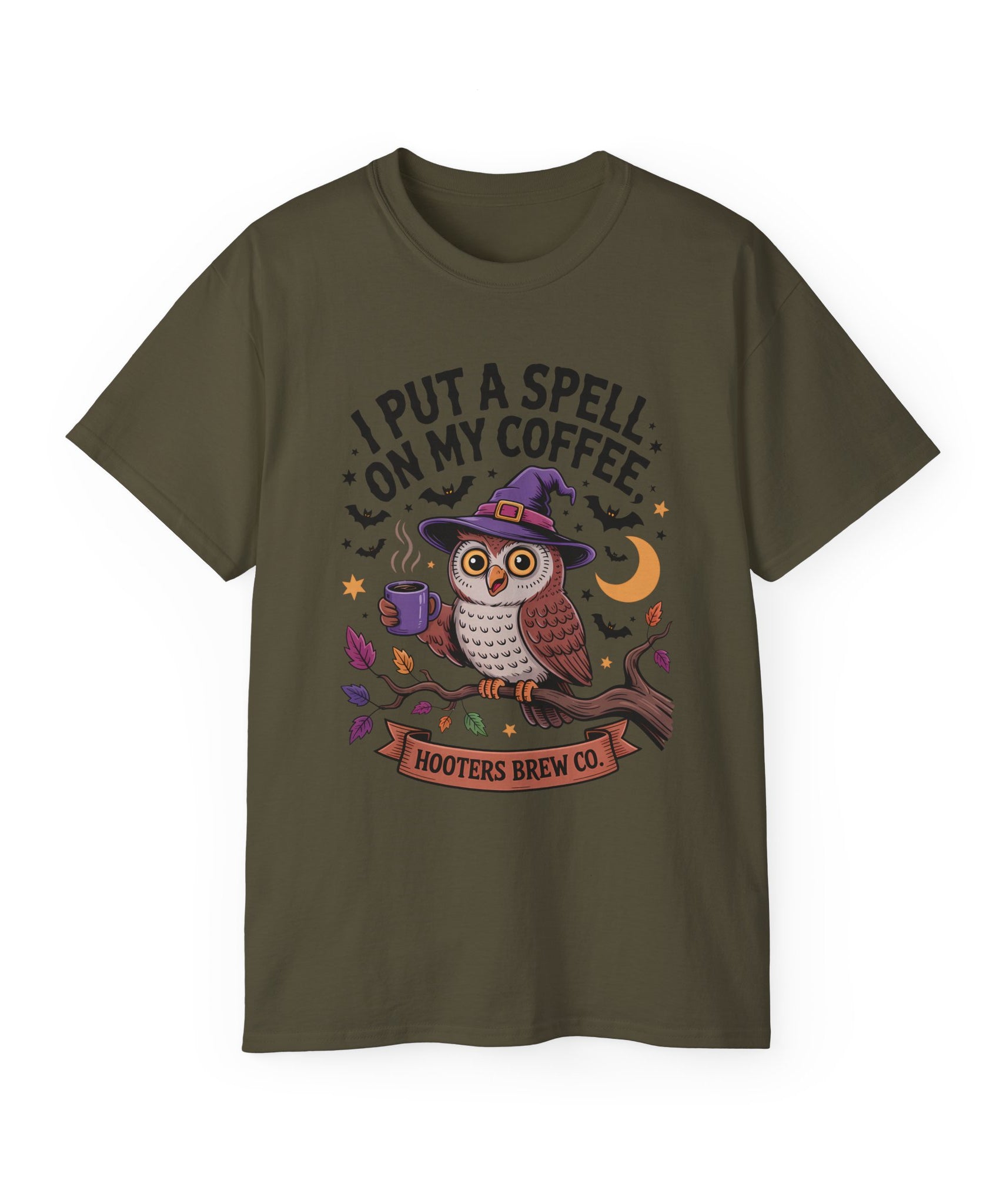 Halloween Owl Coffee Tee - Festive Wear | Gallory Hive