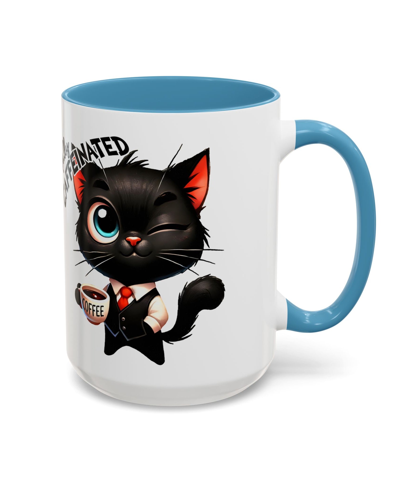Cute Black Cat Accent Coffee Mug  Gallory Hive