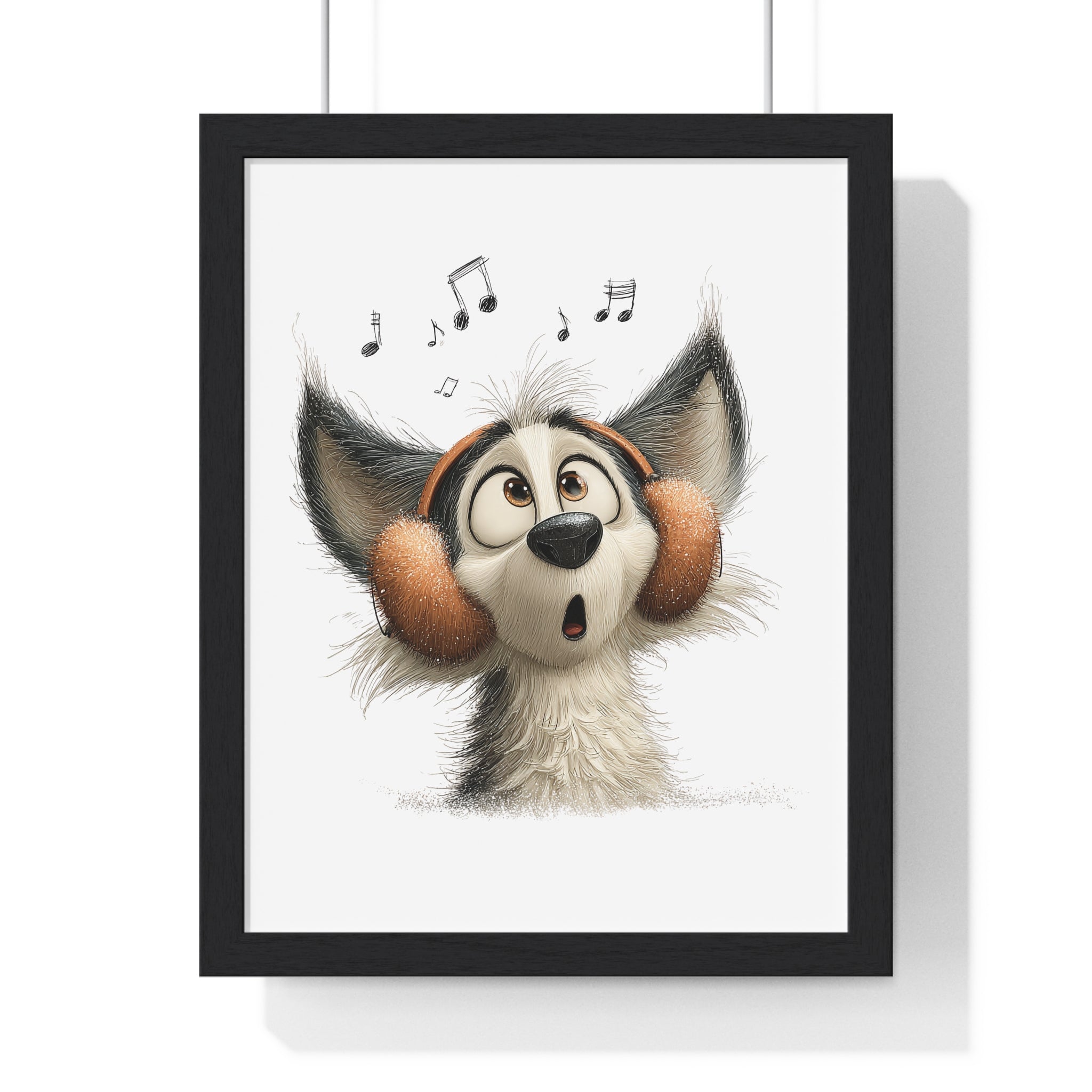 Singing Winter Pup with Earmuffs – Wooden Wall Frame Home Decor - Gallory Hive